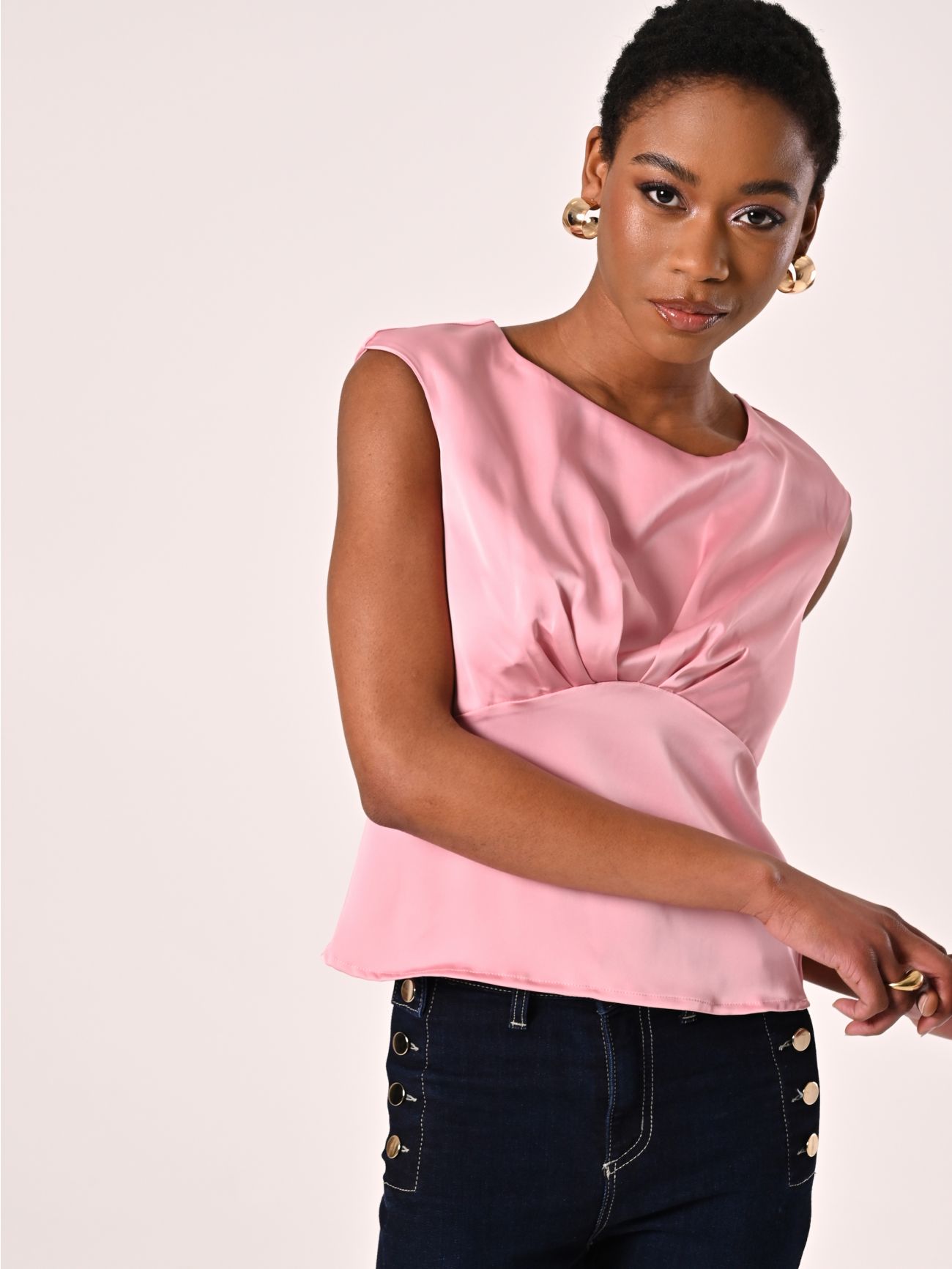 Top vieux rose en satin in_i7