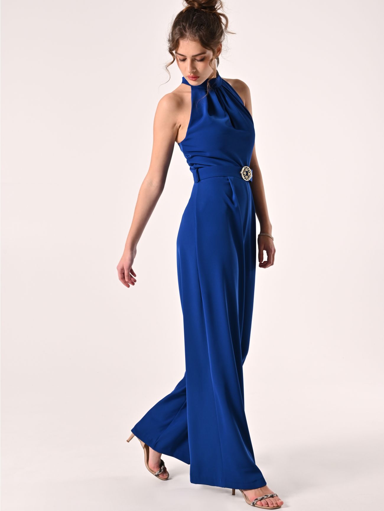 China Blue Palazzo Jumpsuit in_i7