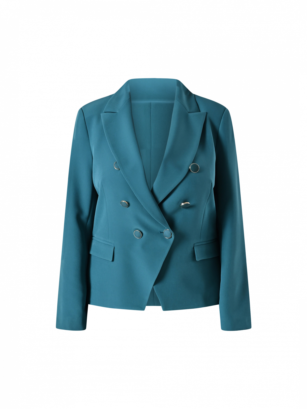 Chaqueta Curvy cruzada verde real det_4