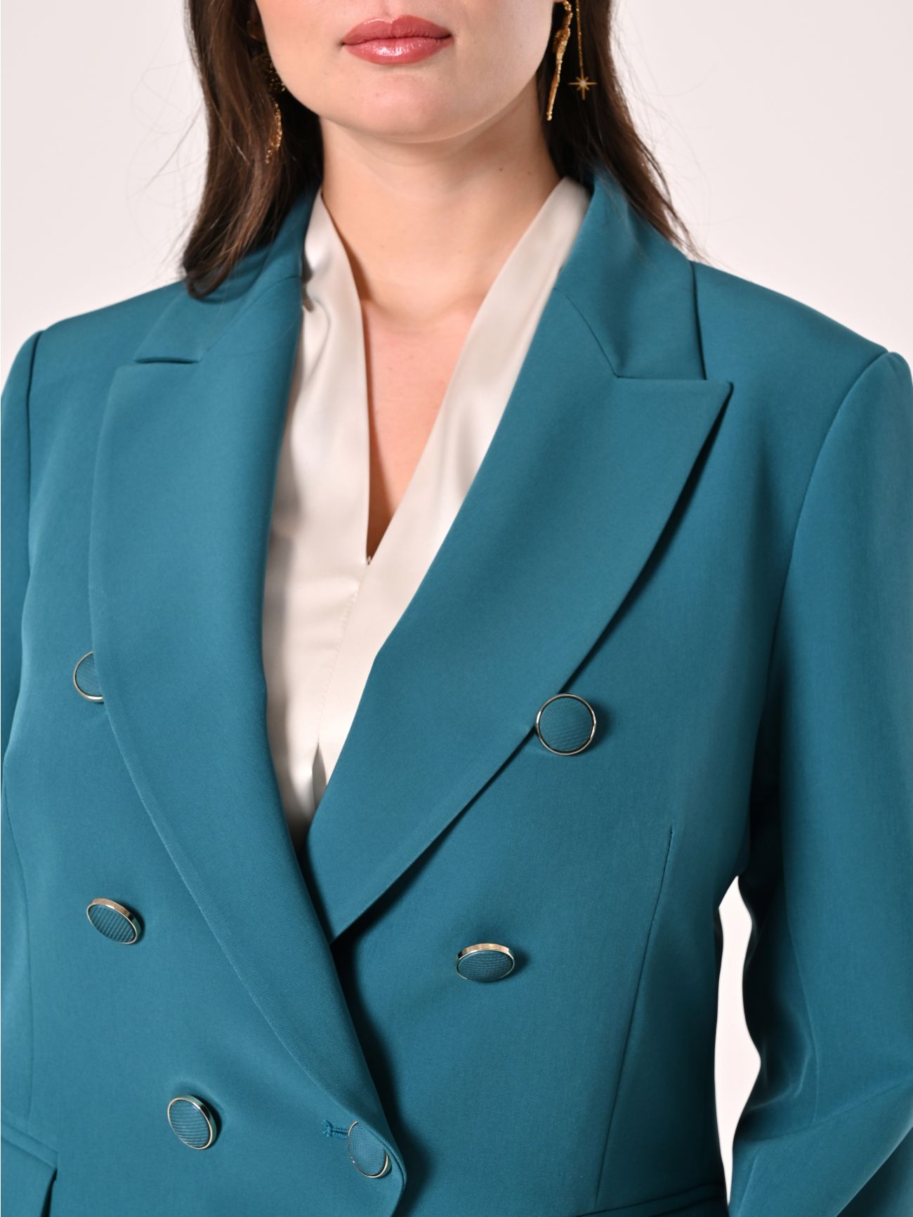 Chaqueta Curvy cruzada verde real in_i5
