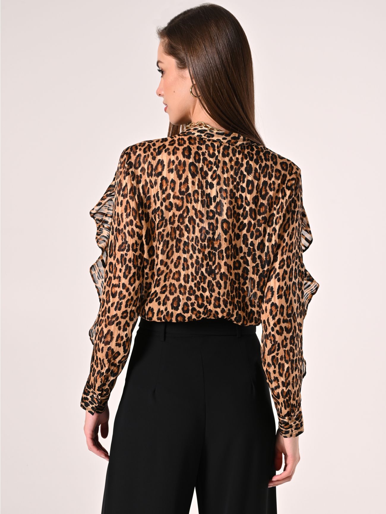 Bluse mit Animal-Print und Rüschen det_3