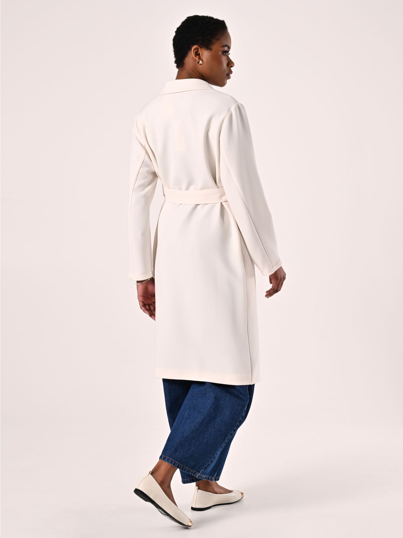 Cappotto Bianco in Doppio Crepe det_3