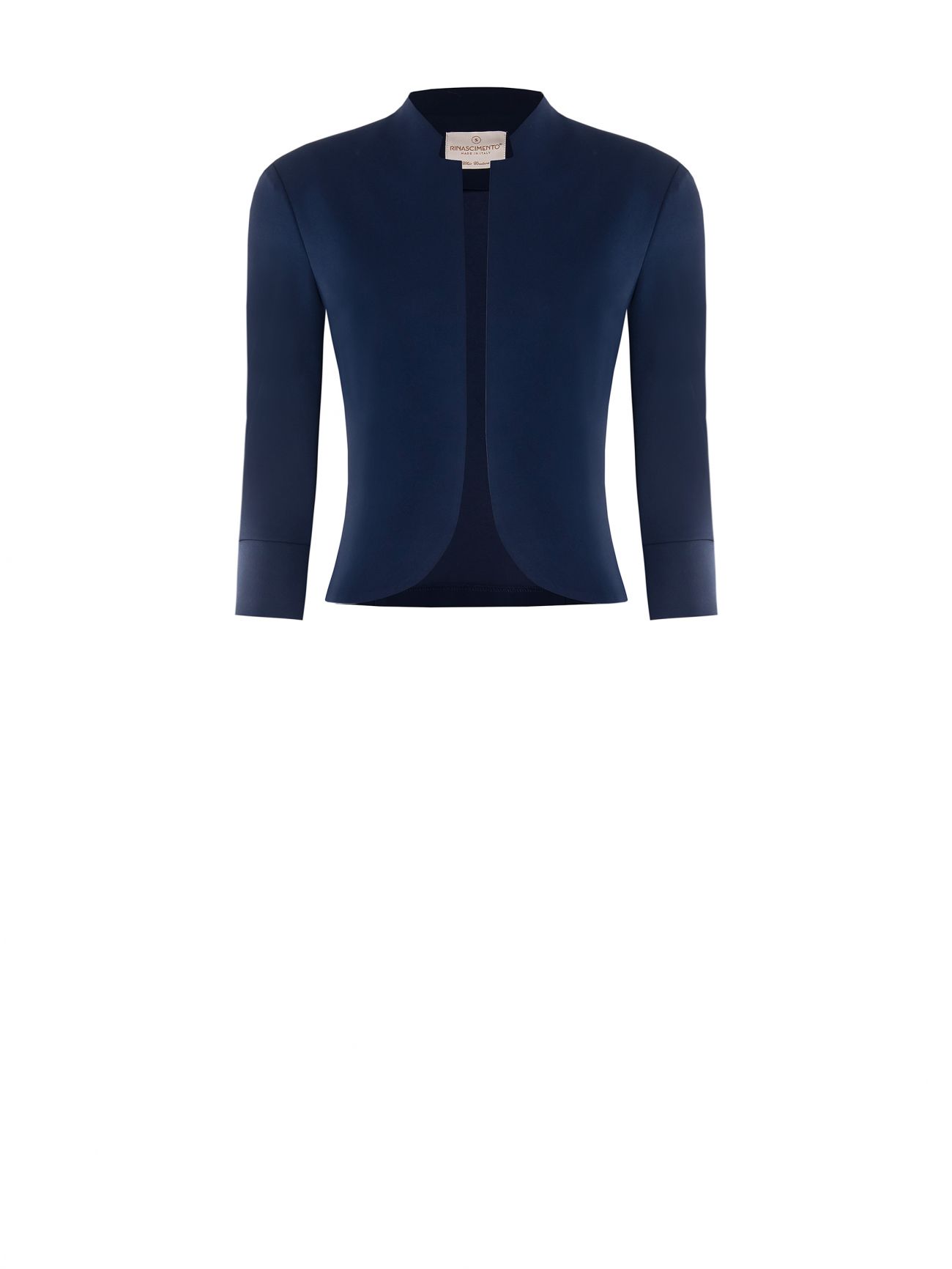 Kurze Jacke mit abgerundeten Kanten in Blau det_4