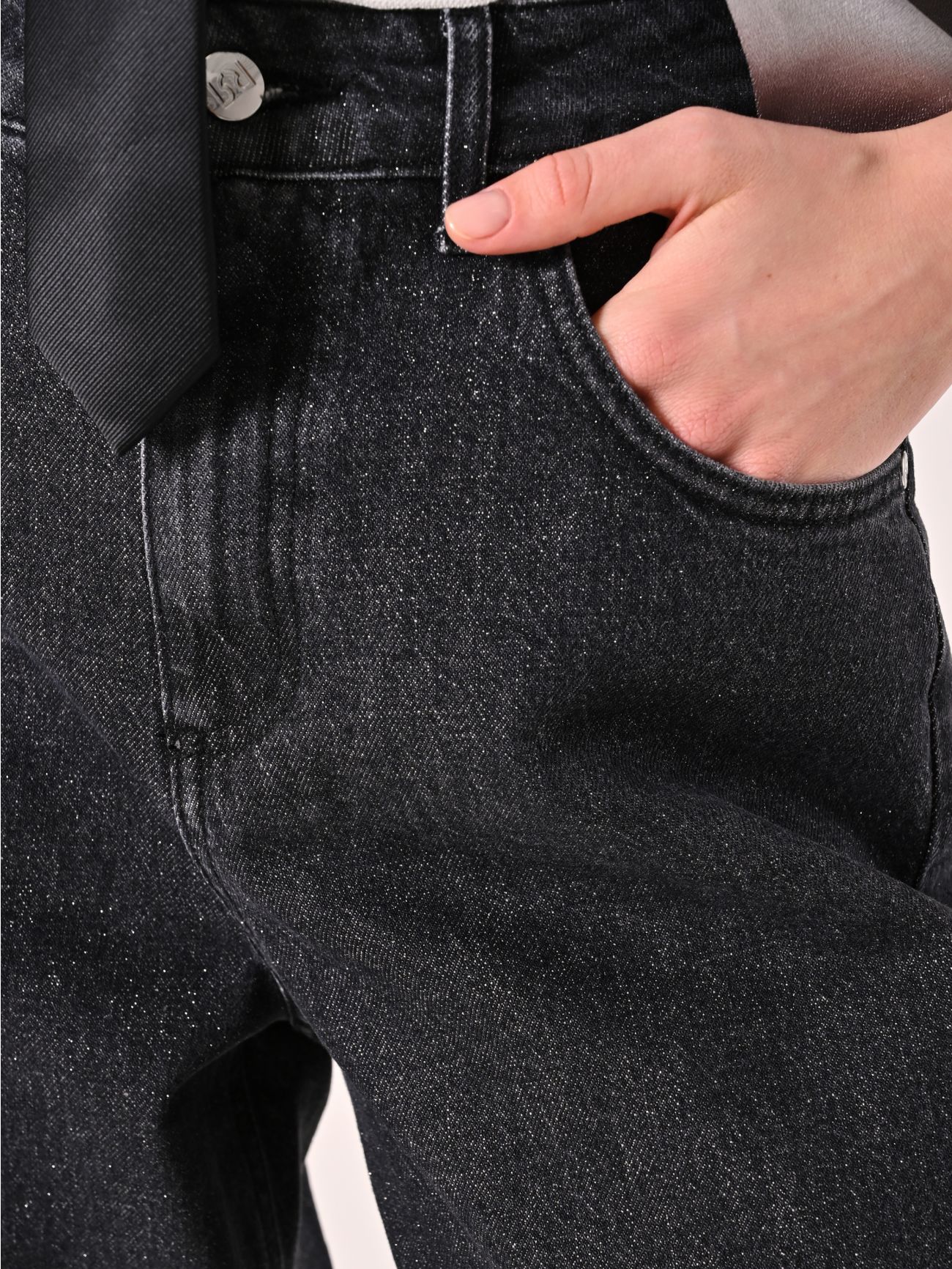 Jean pailleté gris in_i5