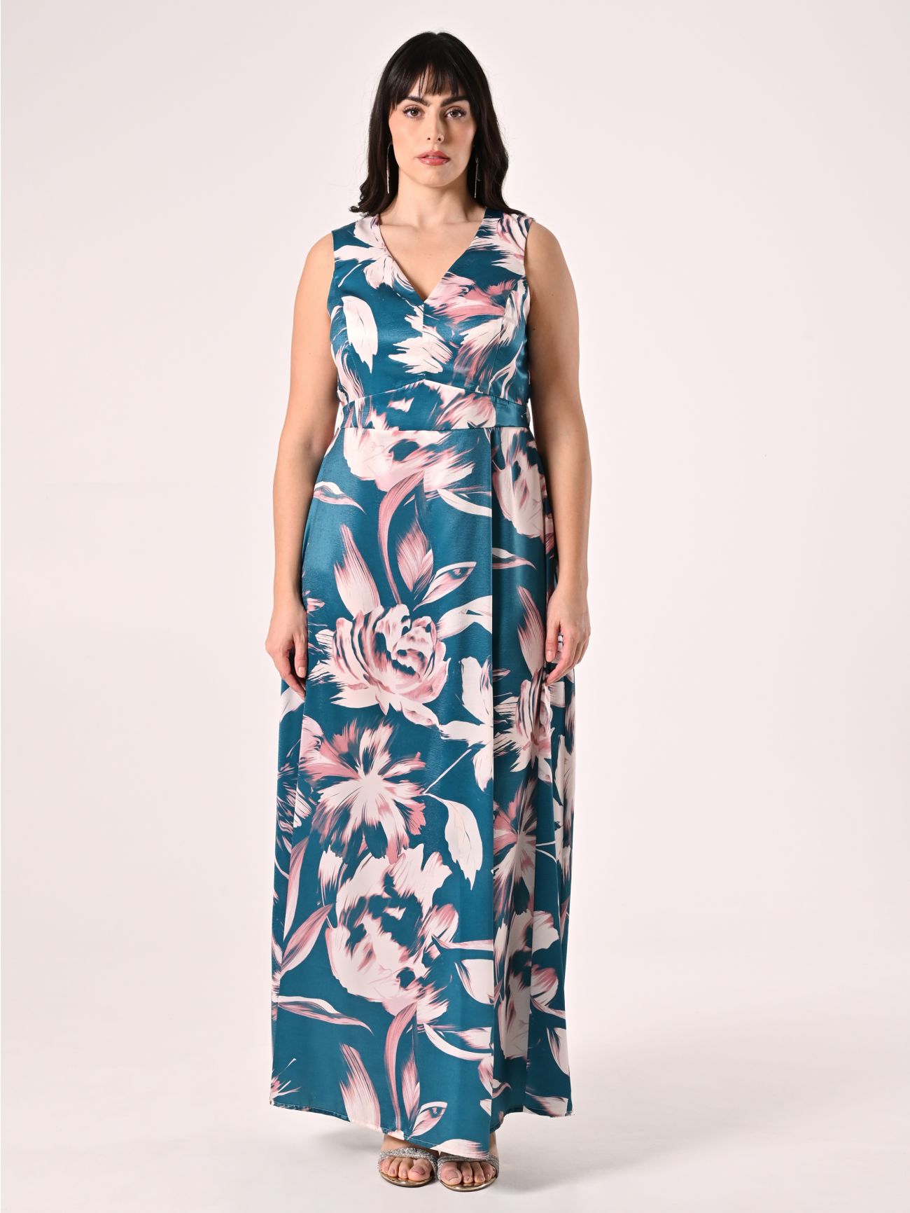 Curvy Long Floral-print Dress det_1