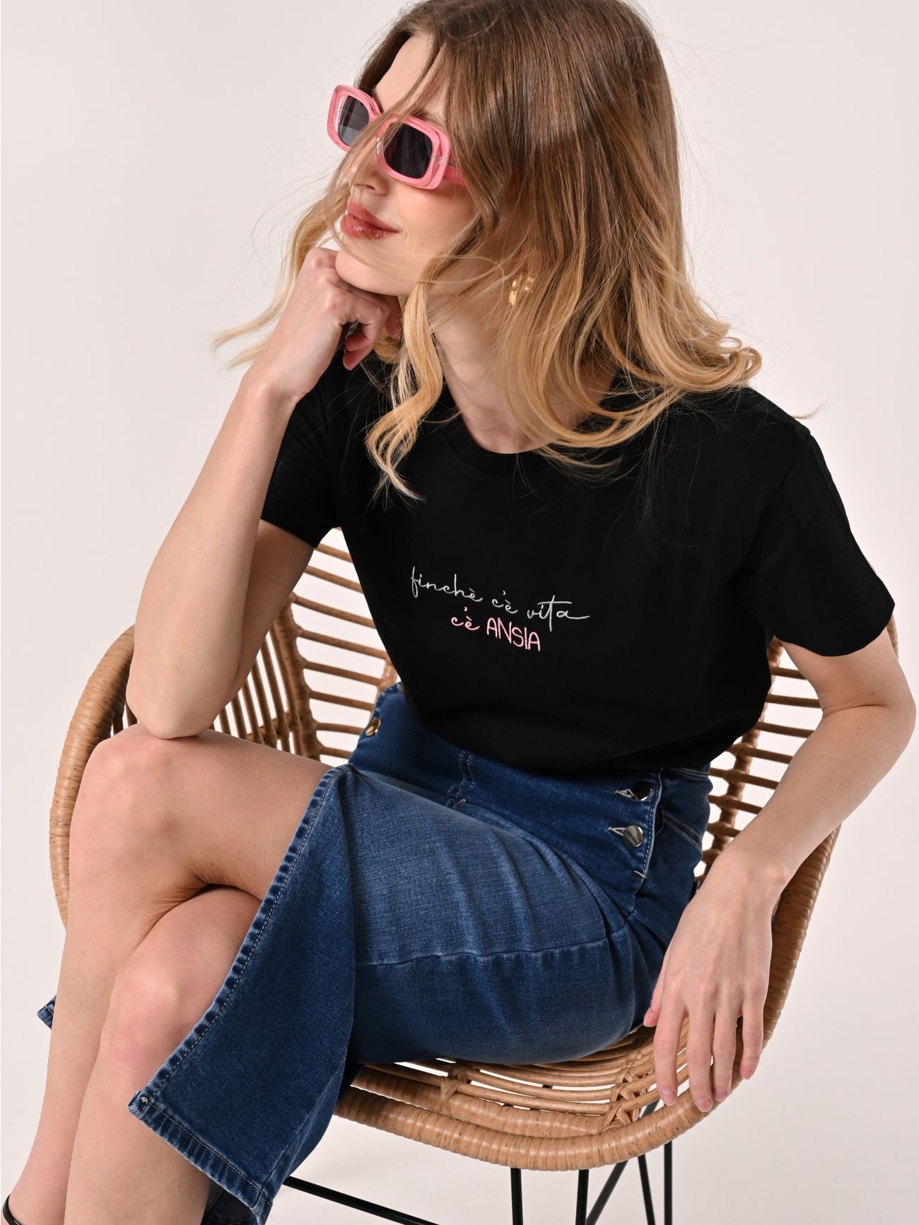 T-shirt noir Ansia (Angoisse)  Rinascimento