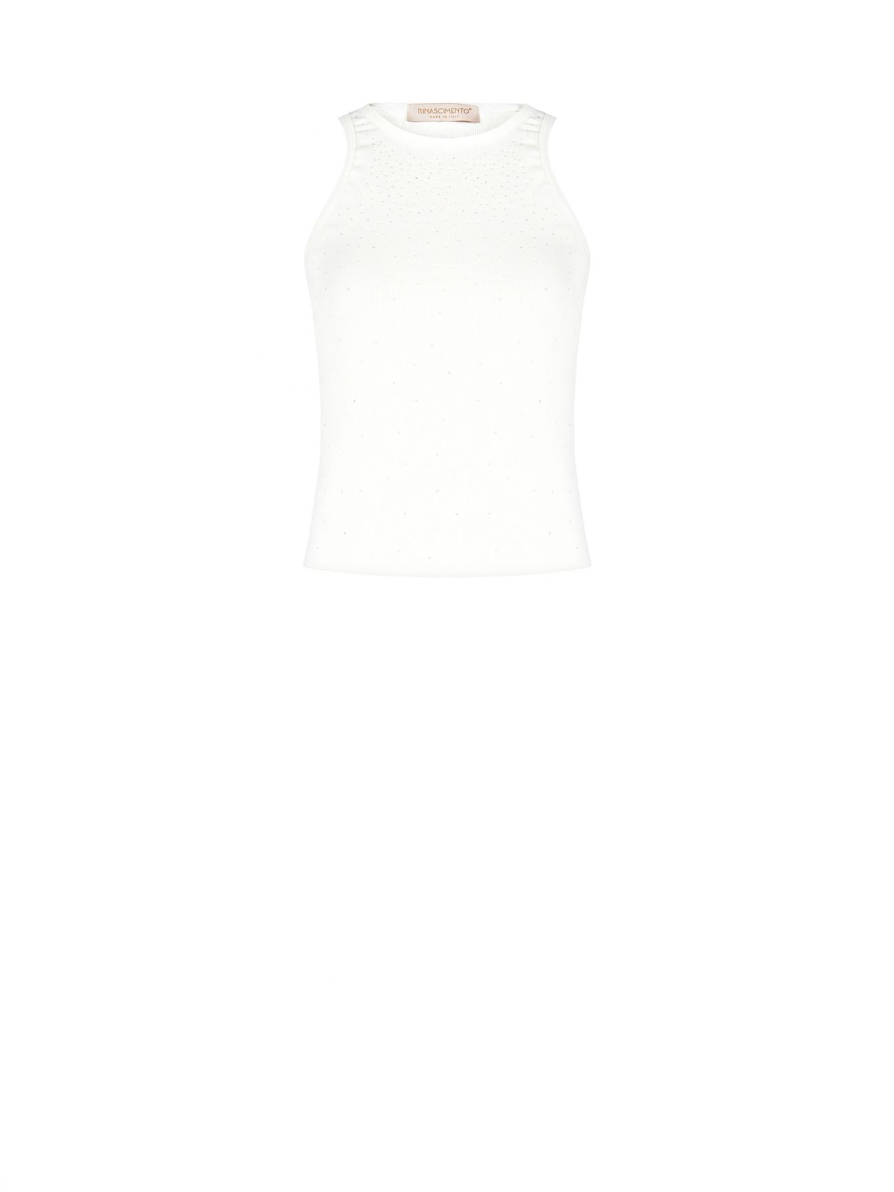 Débardeur côtelé blanc à strass det_4