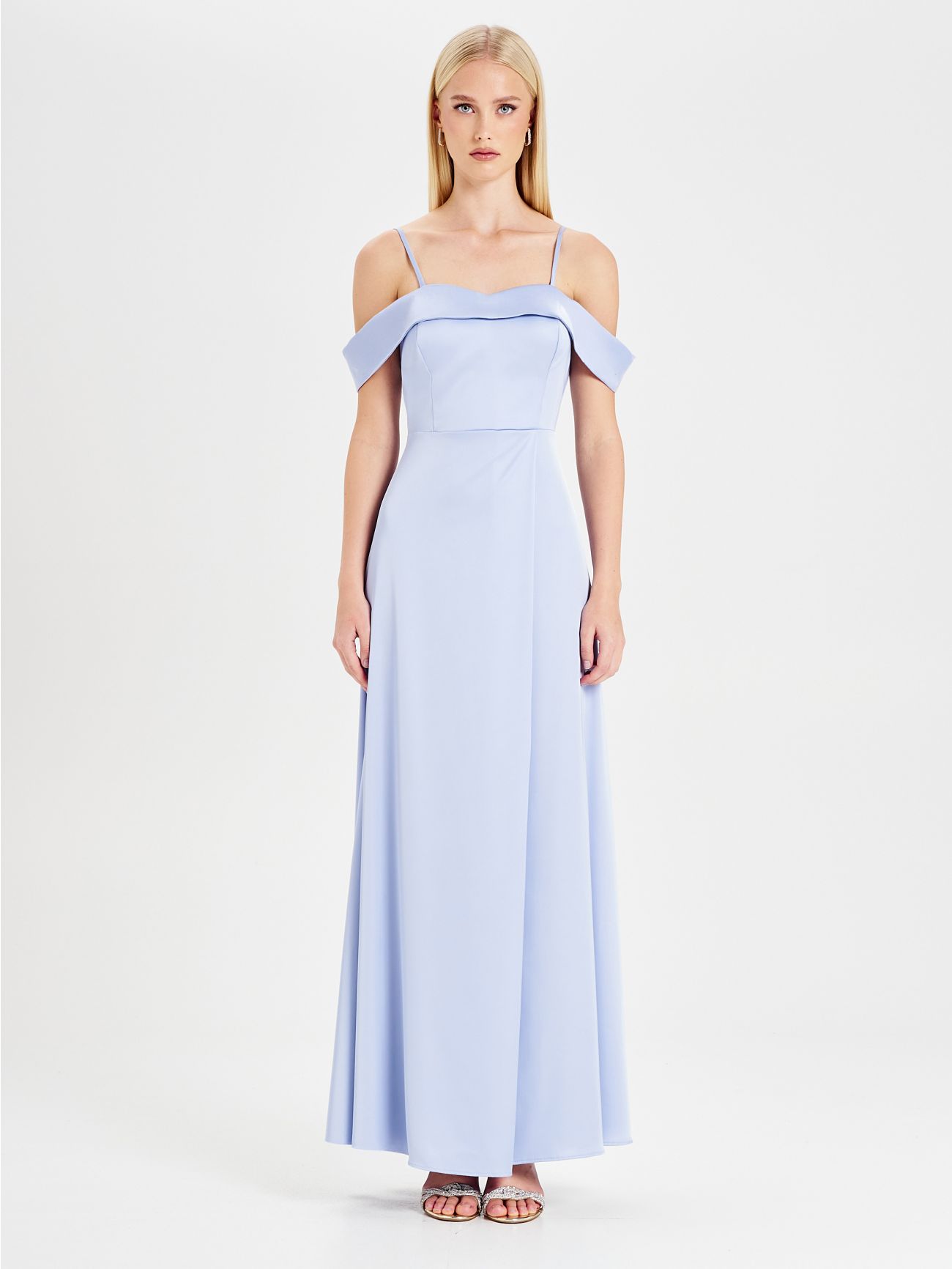 Blue Rinascimento atelier off-the-shoulder dress det_1