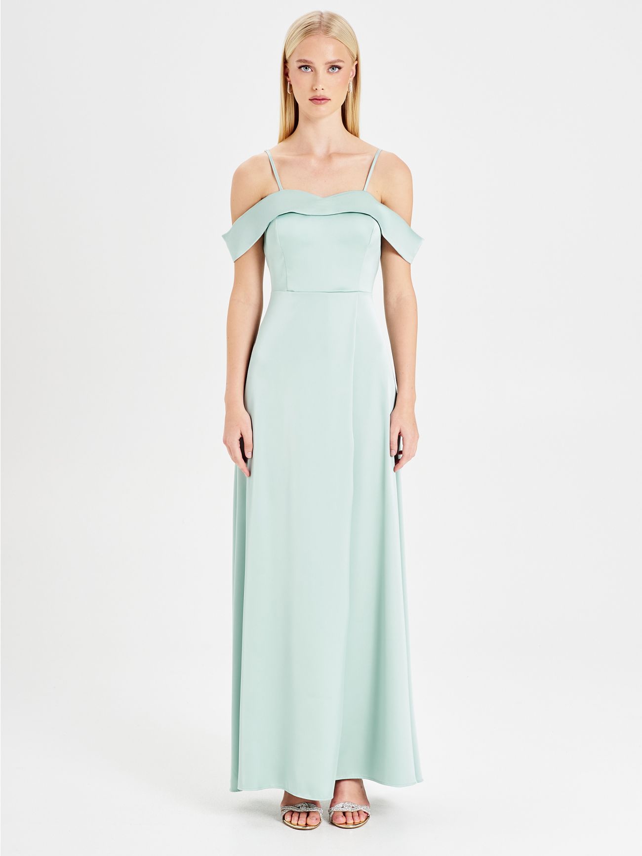 Sage Green Rinascimento atelier off-the-shoulder dress det_1