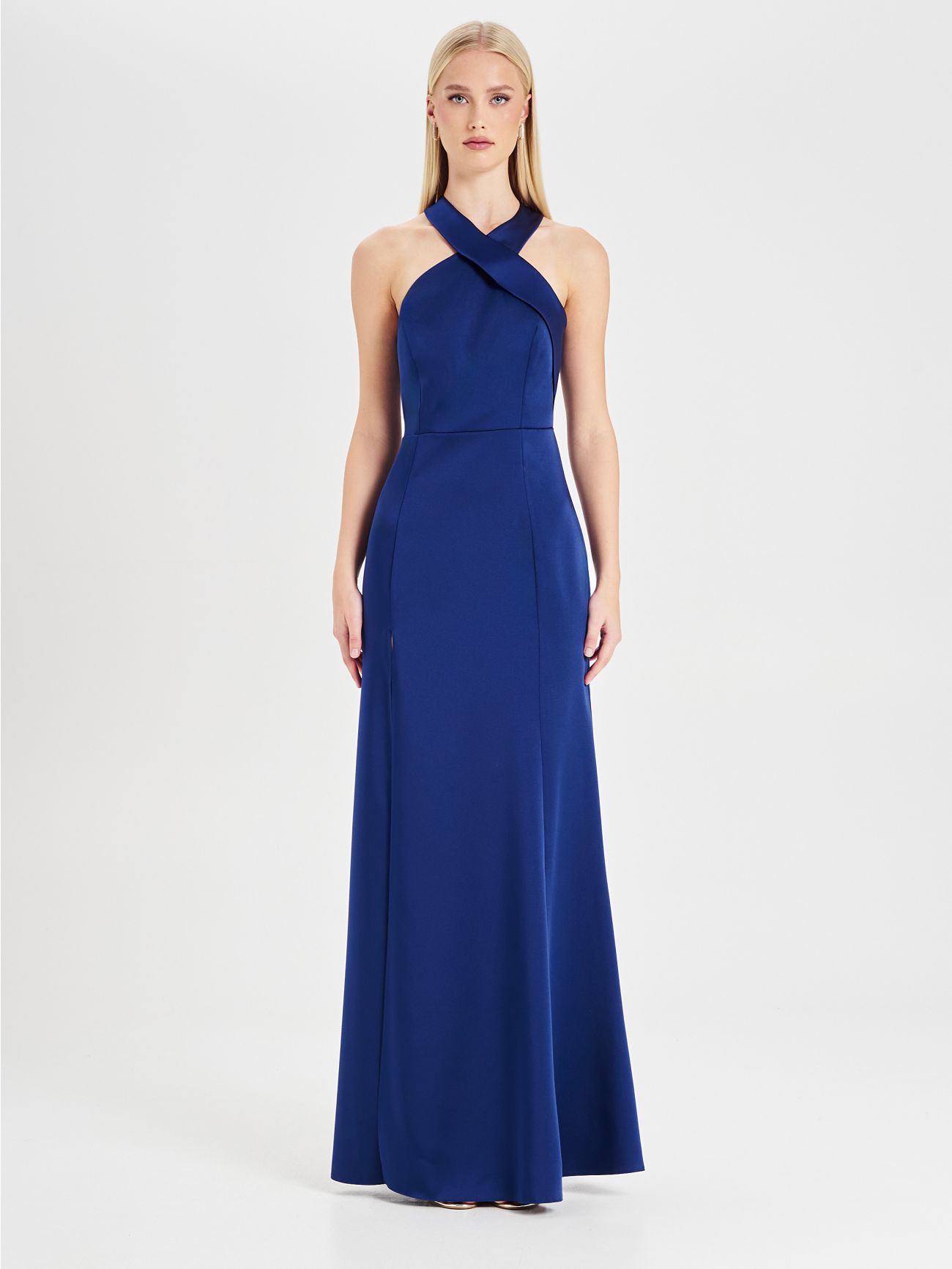 Rinascimento Atelier Blue Halterneck Dress det_1