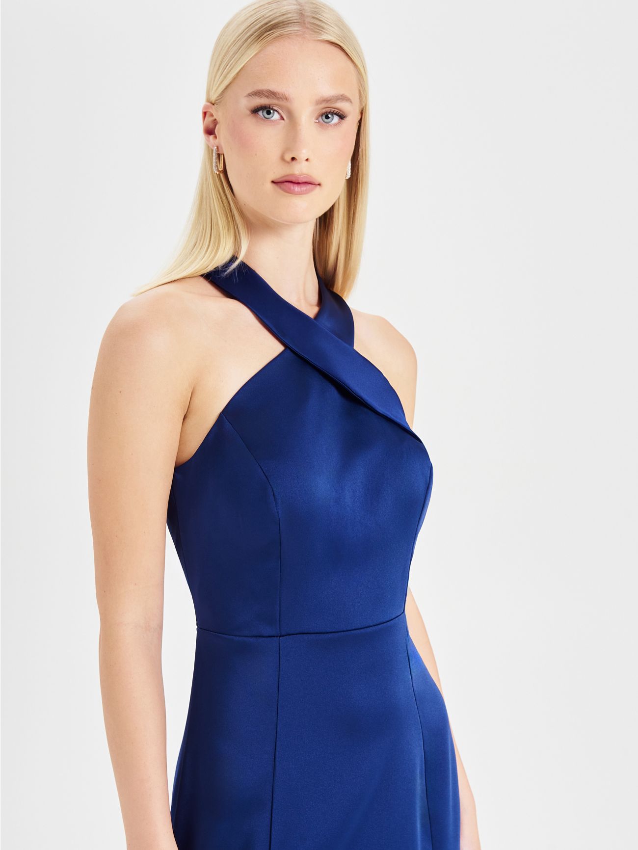 Rinascimento Atelier Blue Halterneck Dress in_i5