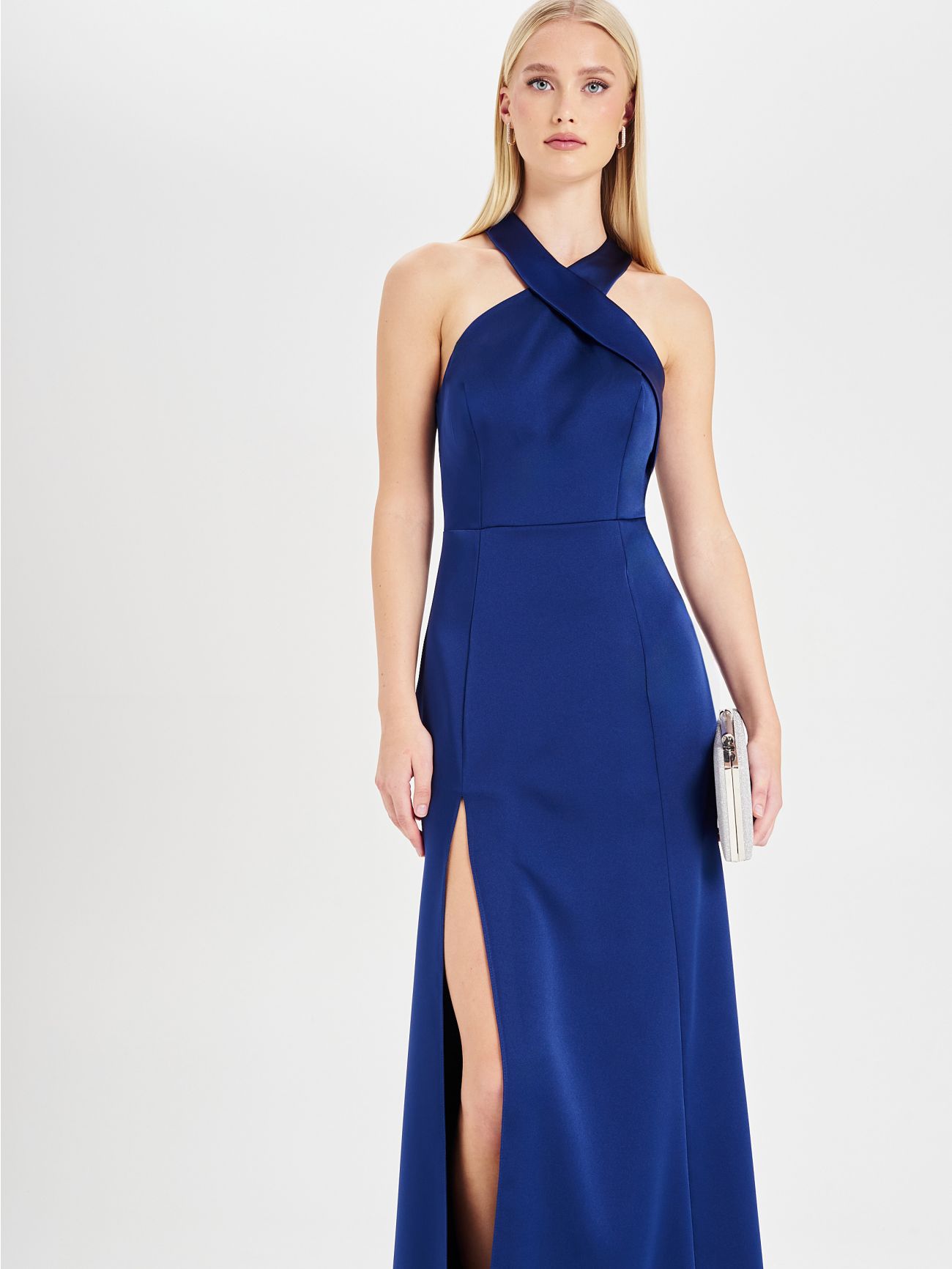 Rinascimento Atelier Blue Halterneck Dress in_i7