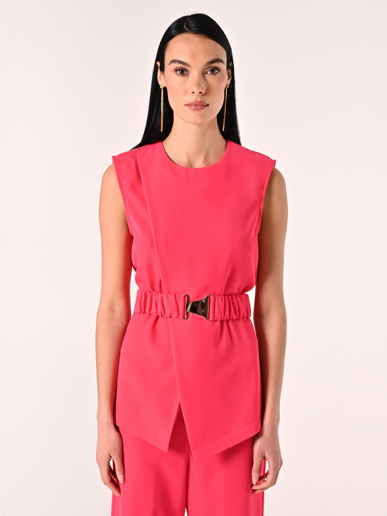 Fuchsia Cady Blouse with Belt det_2