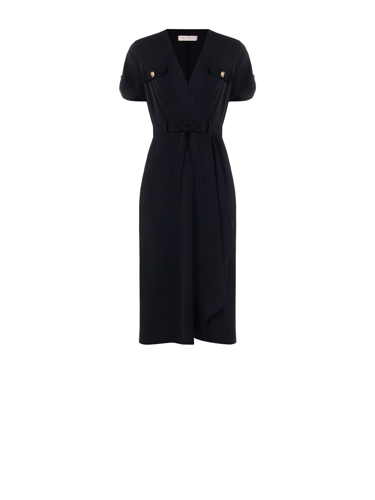 Utility-Hemdblusenkleid in Schwarz aus Viskose det_4