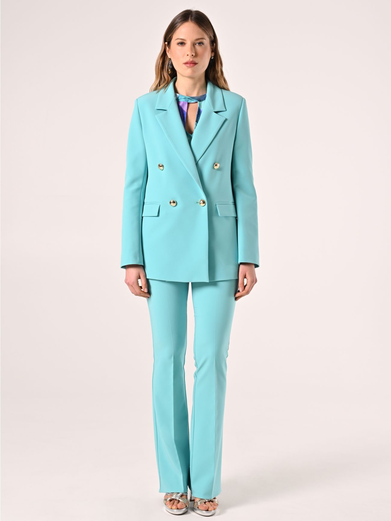 Chaqueta cruzada de tejido técnico verde agua det_1