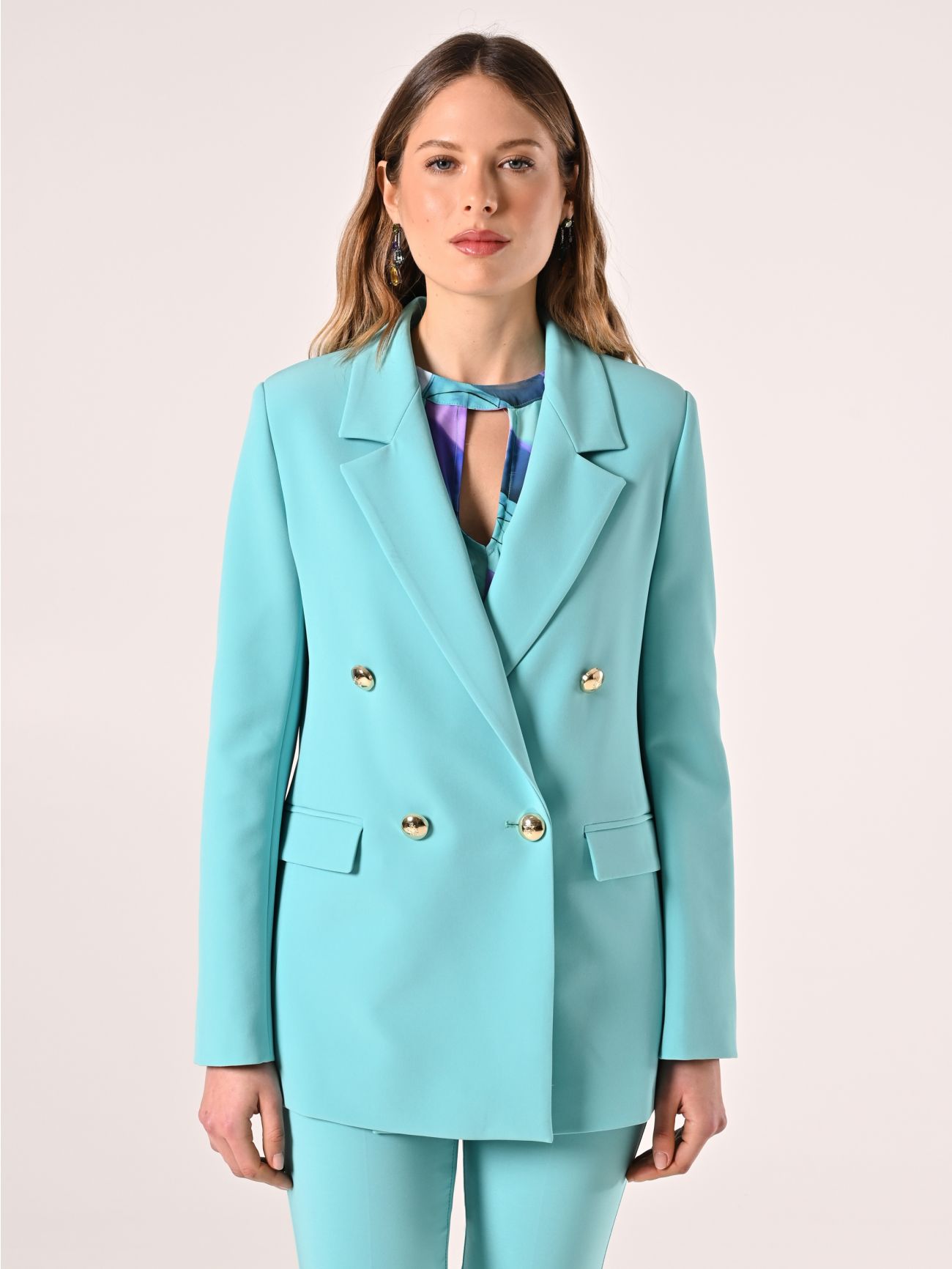 Chaqueta cruzada de tejido técnico verde agua det_2