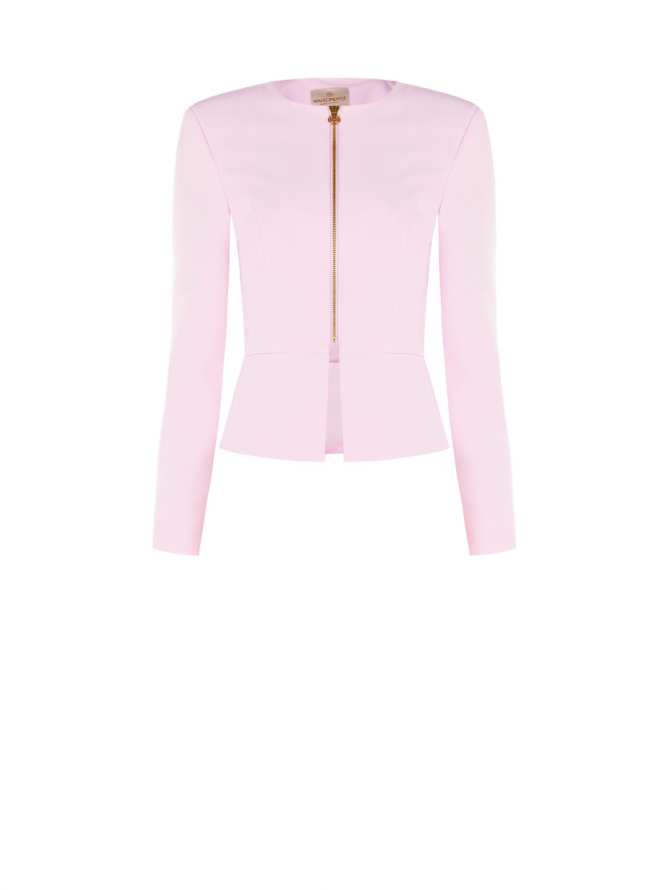 Chaqueta péplum de tejido técnico rosa caramelo det_4