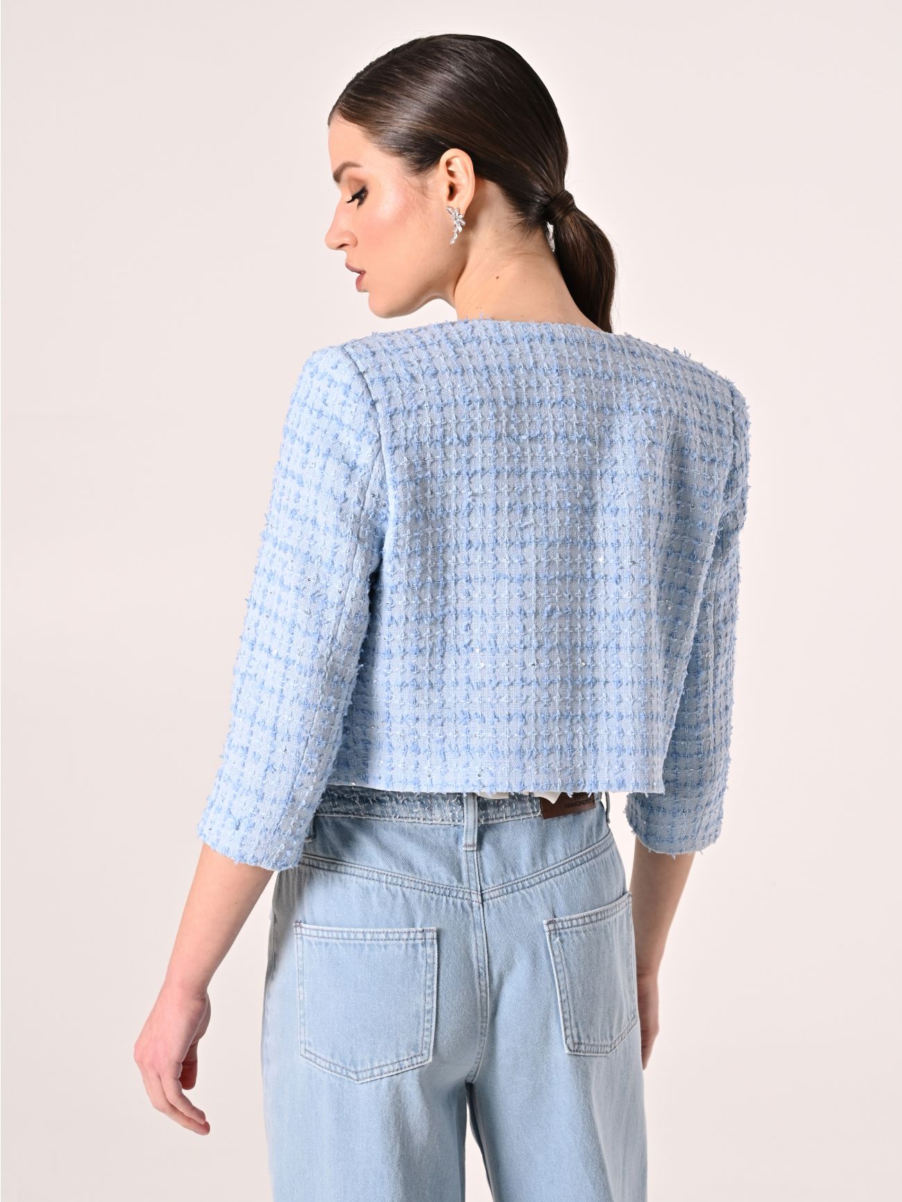 Chaqueta de tweed celeste con microlentejuelas det_3