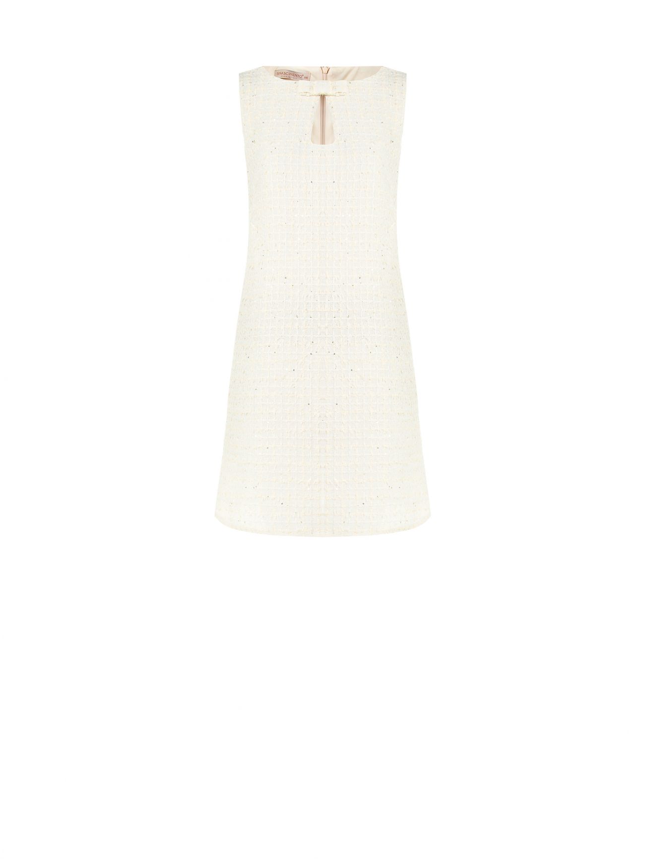 Light Beige Tween Dress with Micro Sequins det_4