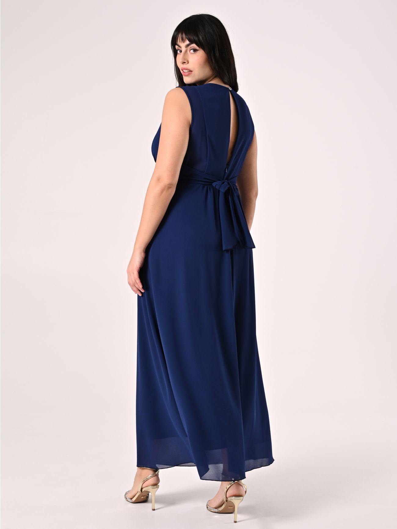 Long Curvy Blue Dress with Rhinestone Piping det_3