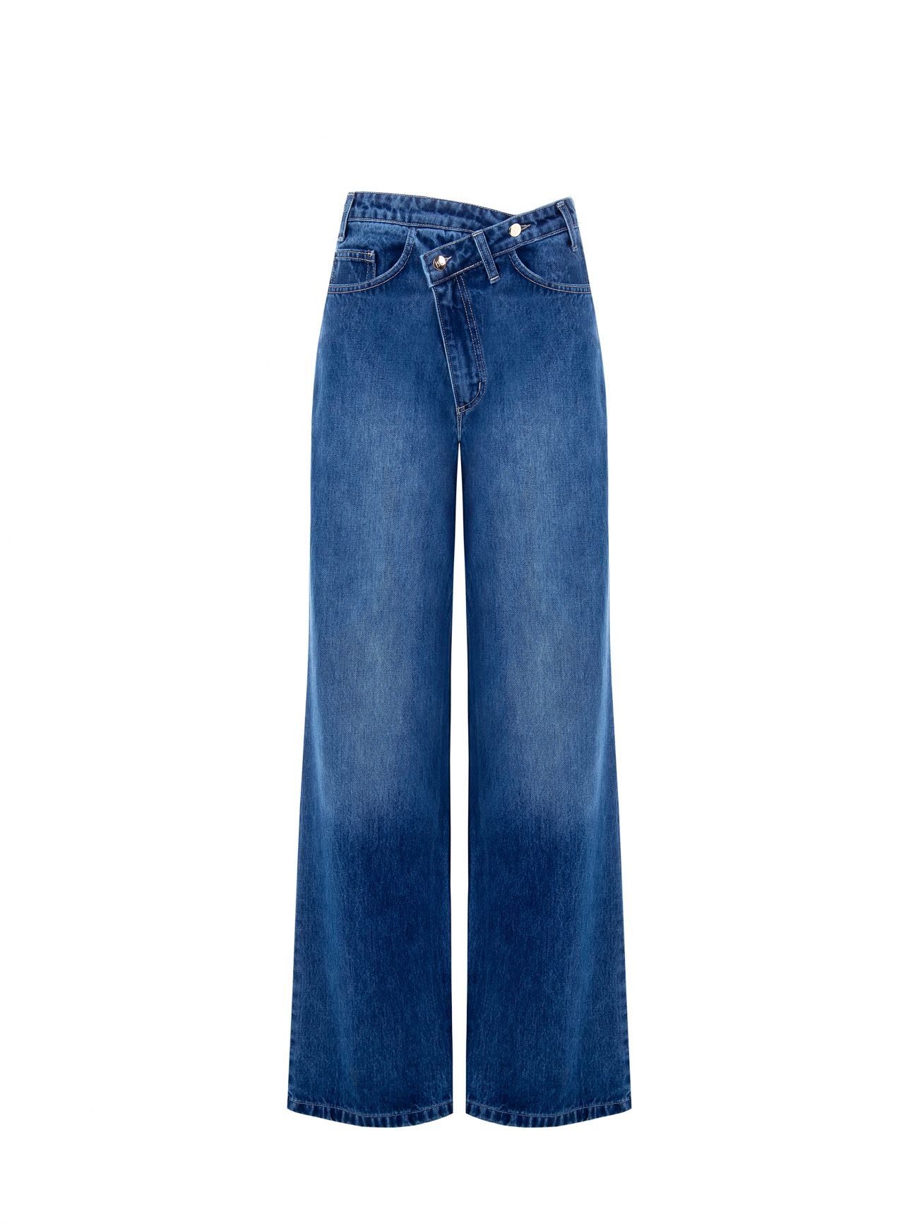 Denim Jeans with Asymmetric Buttons det_4