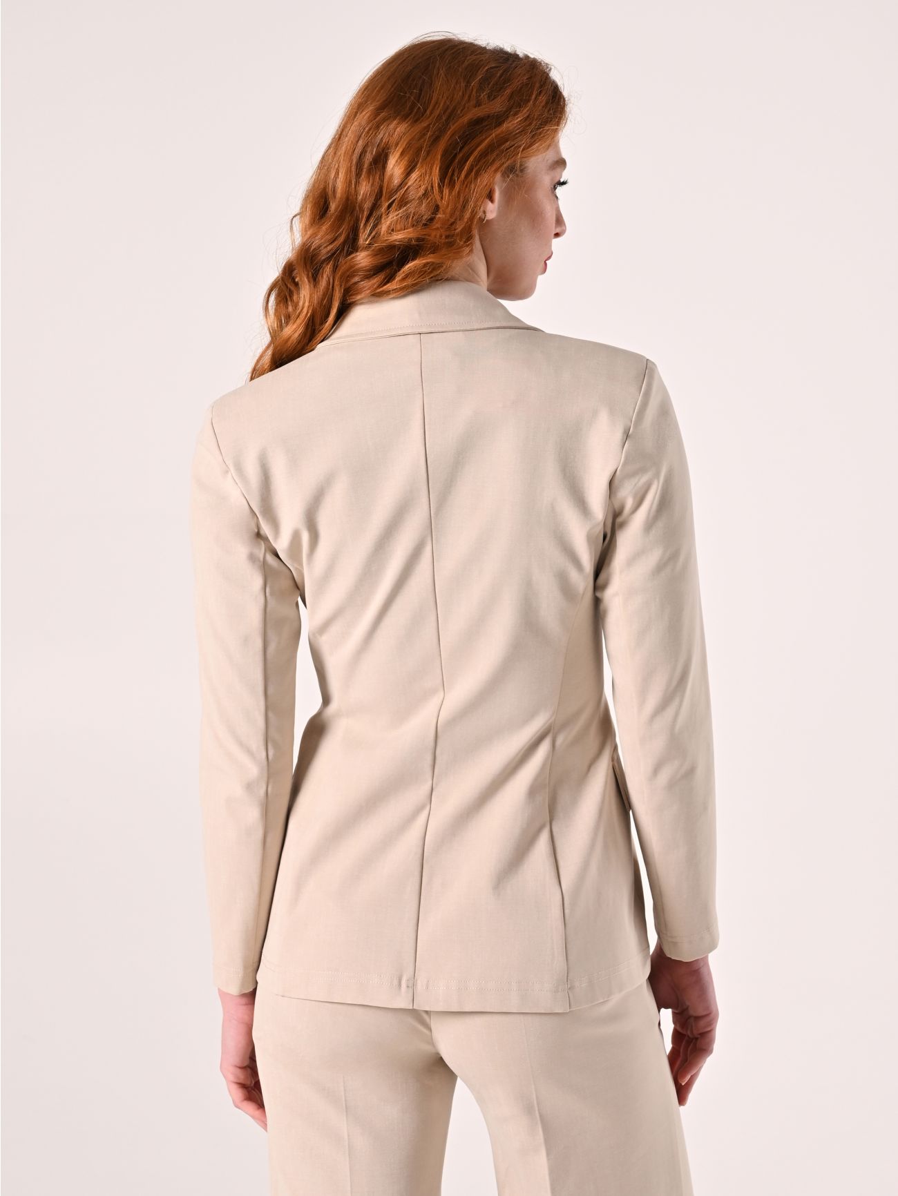 Giacca Beige in Tessuto Operato det_3