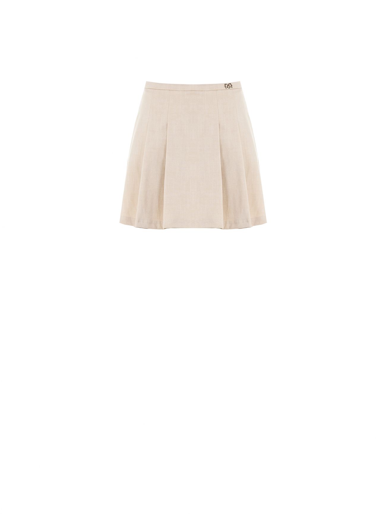Skort Beige in Tessuto Operato  det_4