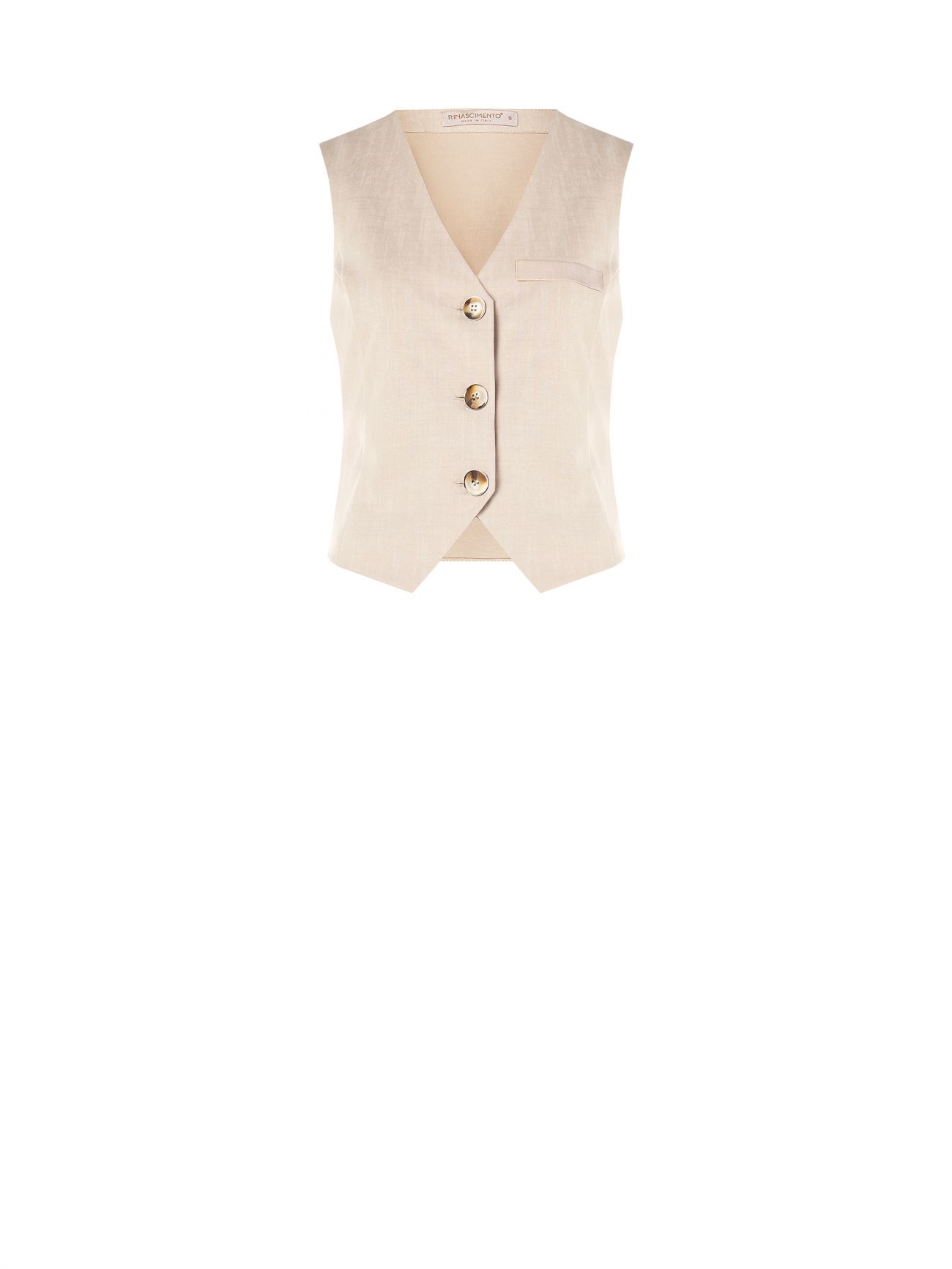 Gilet Beige in Tessuto Operato det_4