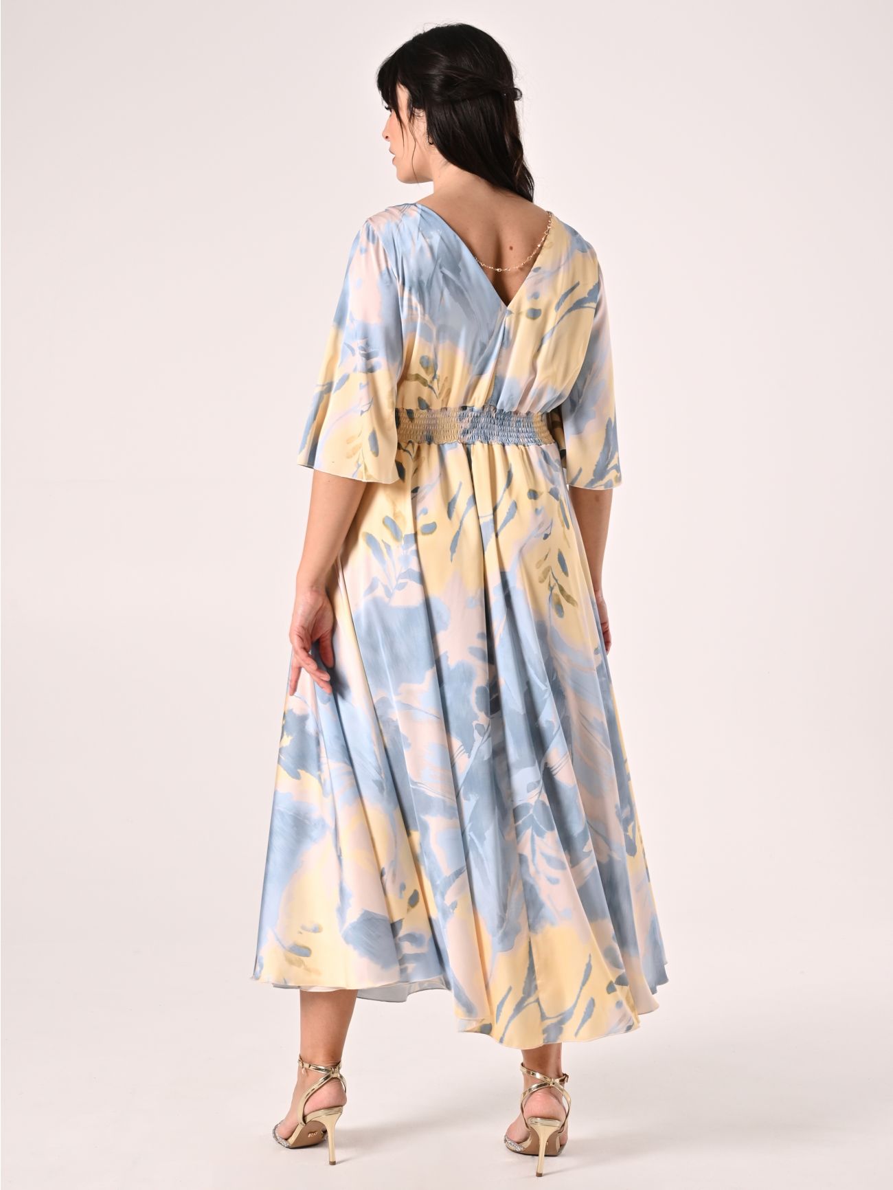 Long Curvy Dress with Abstract Floral Print det_3