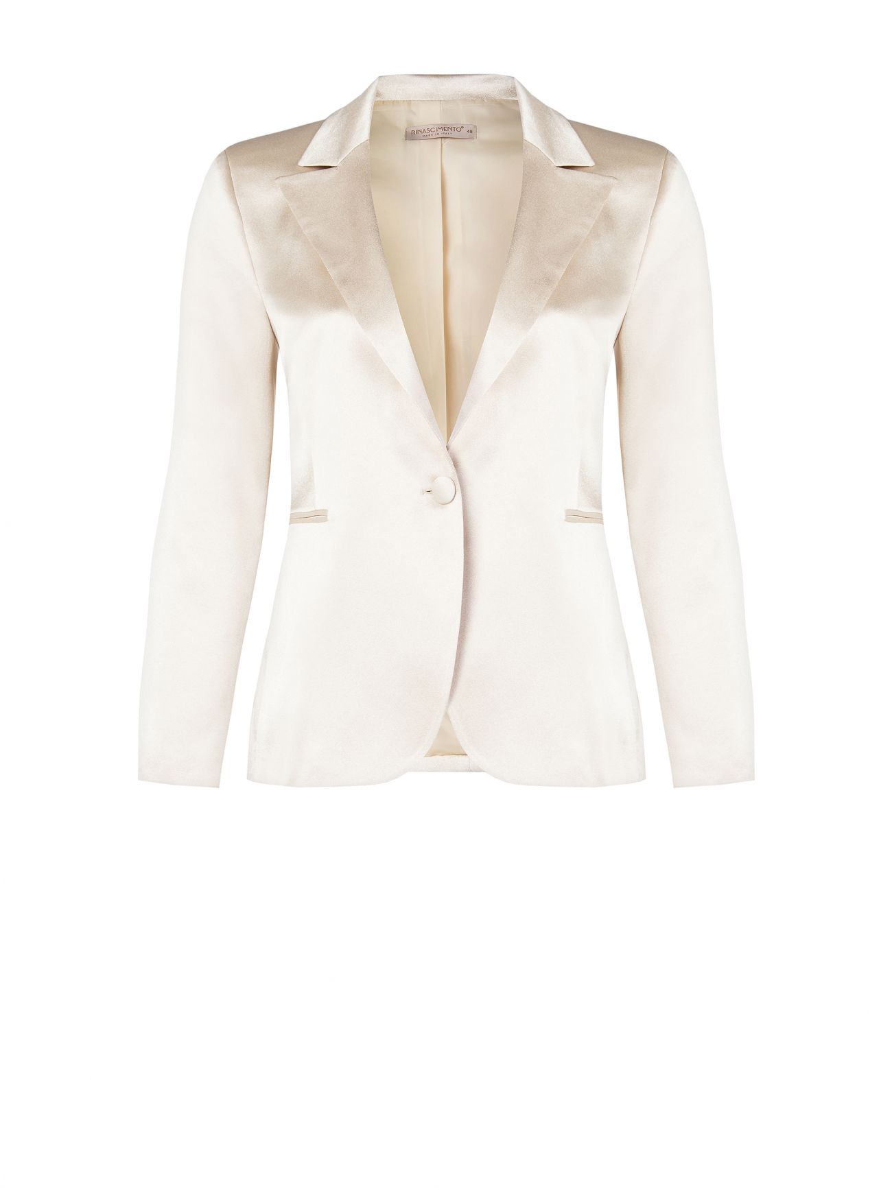 Curvy-Jacke aus strukturiertem Satin in Beige det_4
