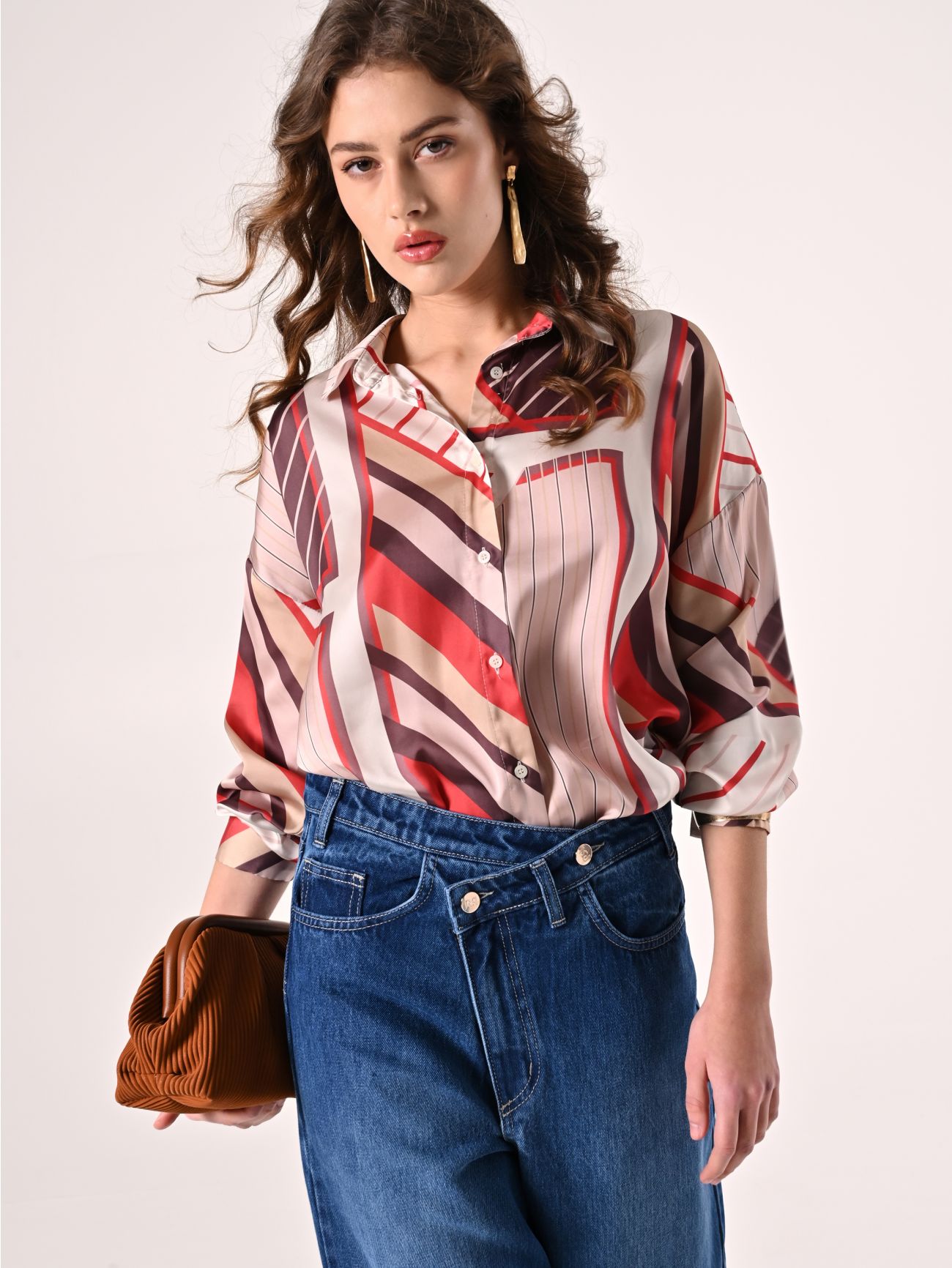 Camicia stampa Geometrica variante Ruggine  Rinascimento
