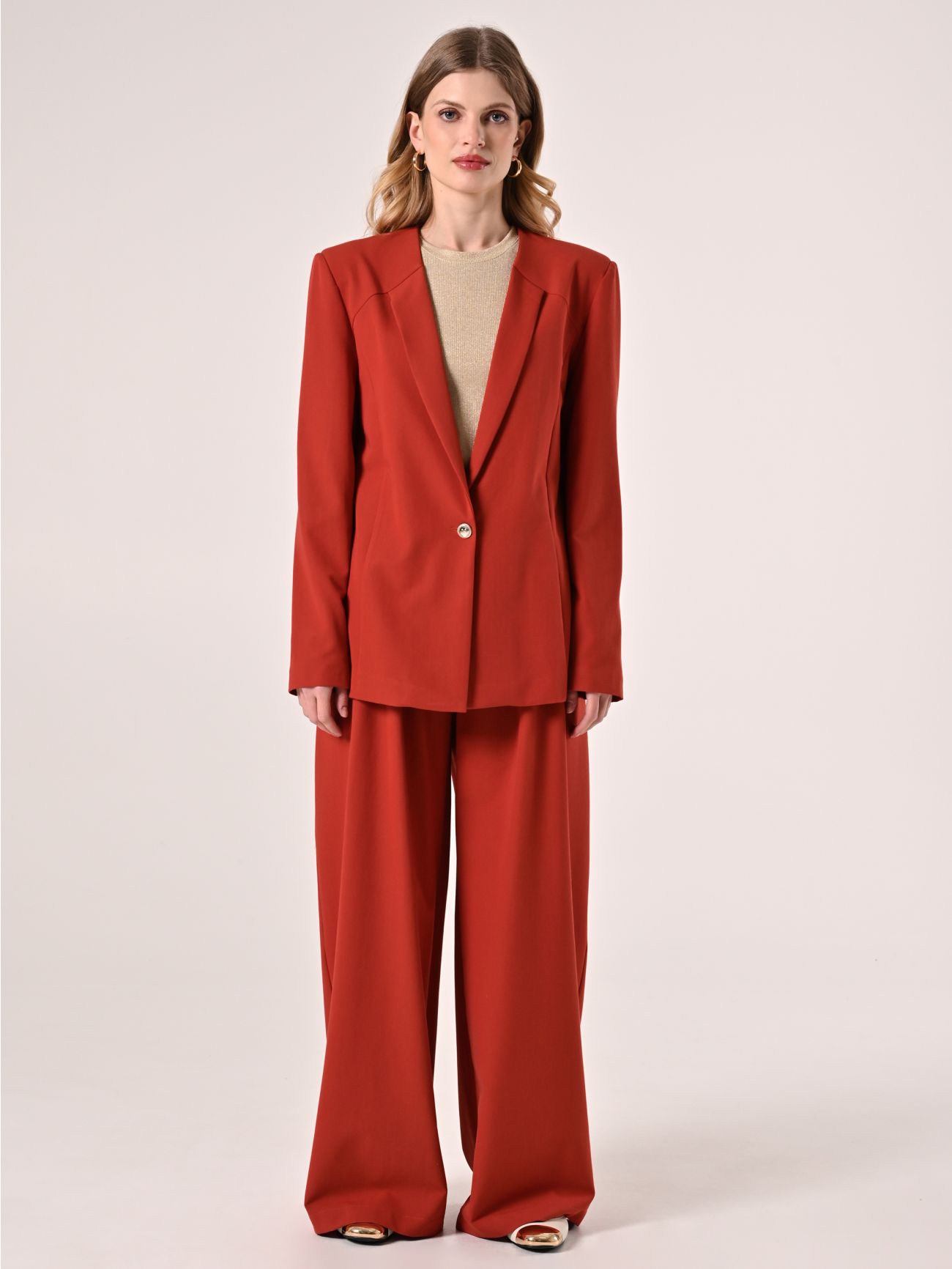 Veste déstructurée couleur terracotta det_1
