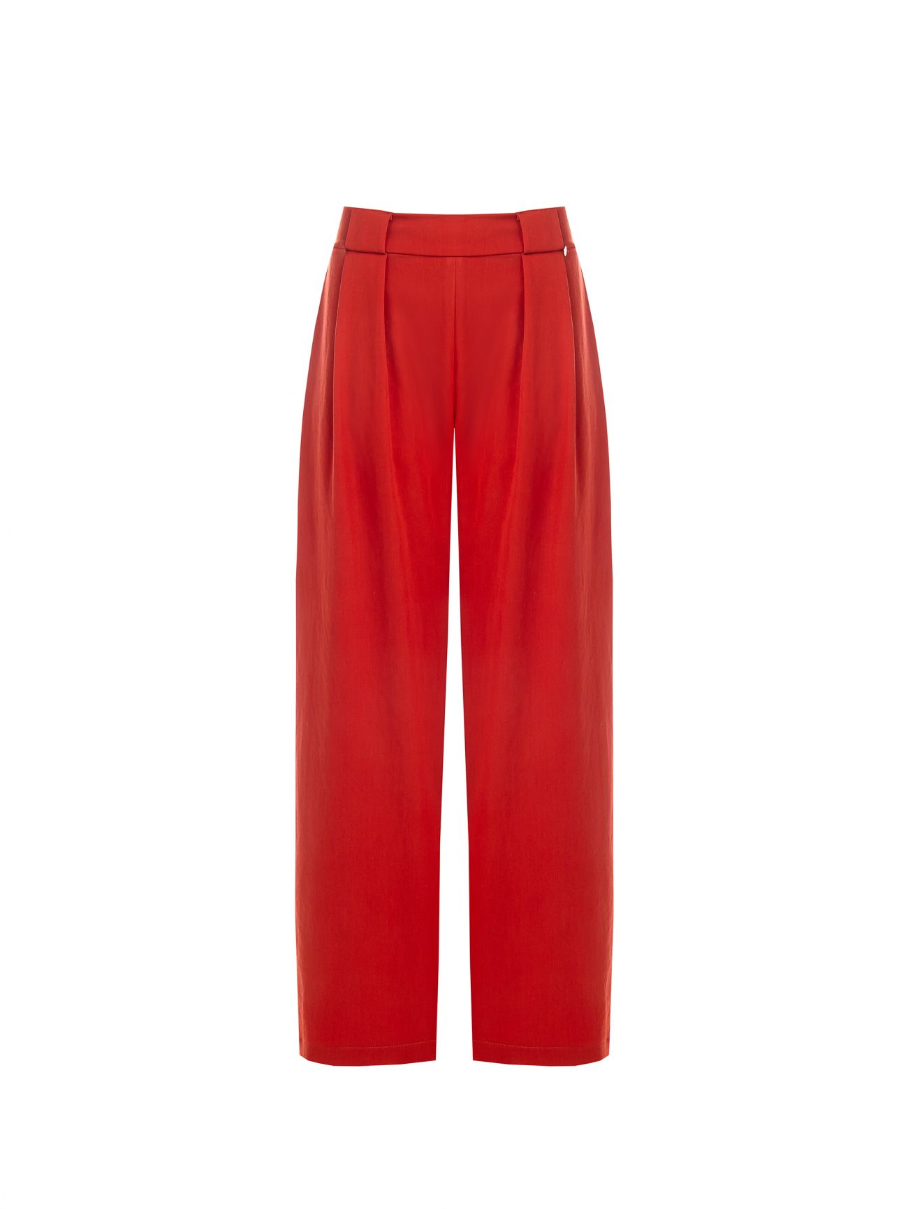 Pantalon à pinces couleur terracotta det_4