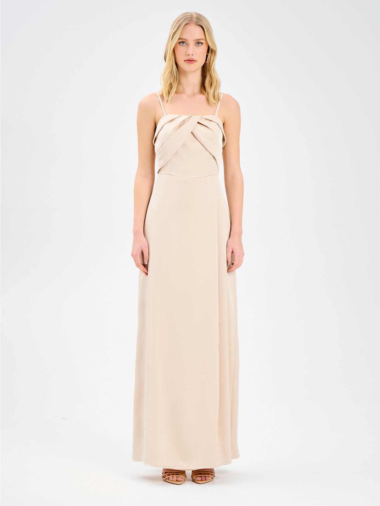 Robe longue en satin det_1