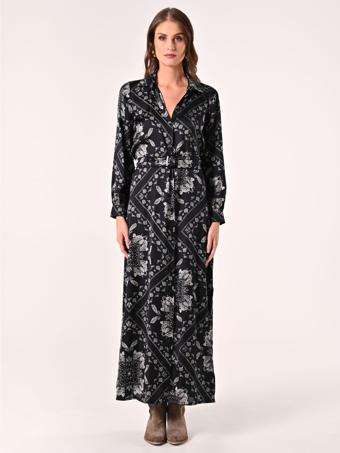 Paisley Satin Dress det_1