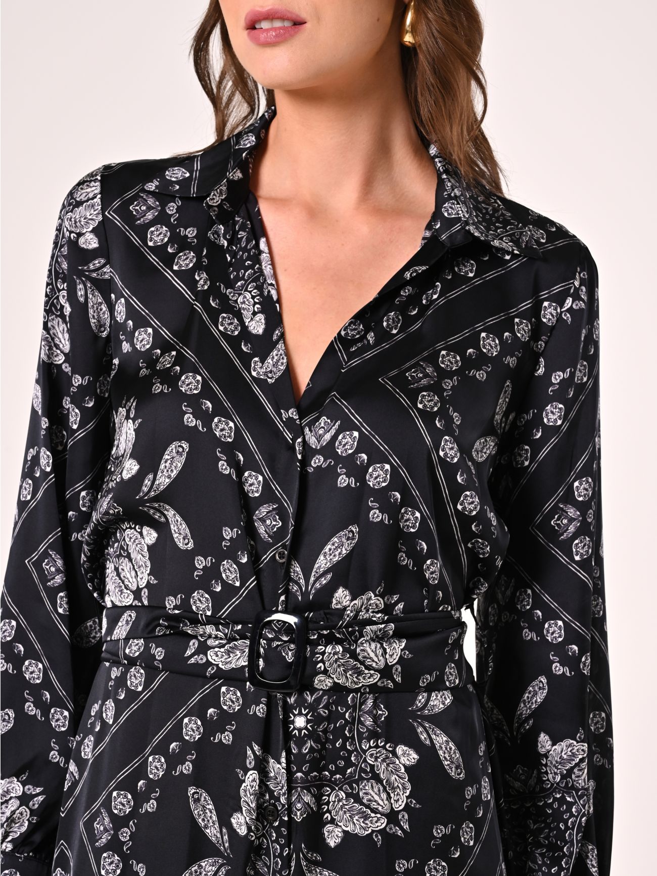 Paisley Satin Dress in_i5