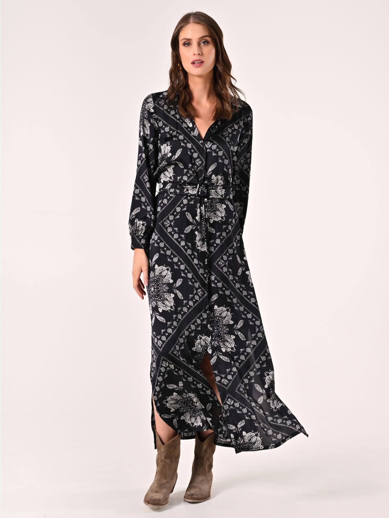 Paisley Satin Dress in_i7