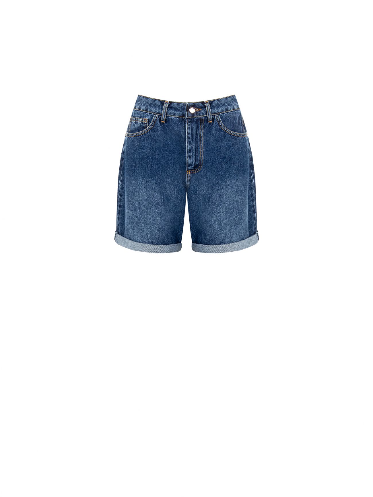 Pantalón corto en denim de lavado uniforme det_4