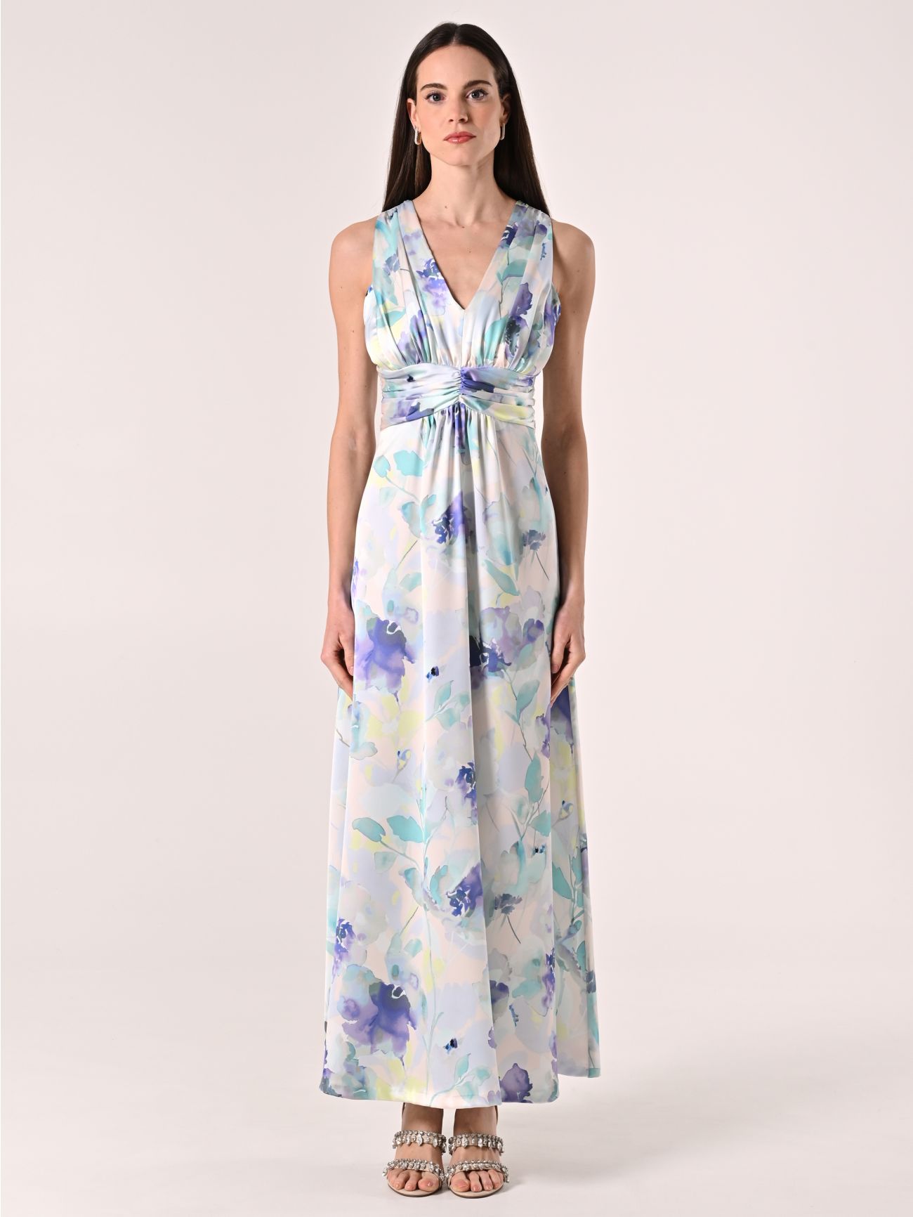 Robe longue imprimé fleuri det_1