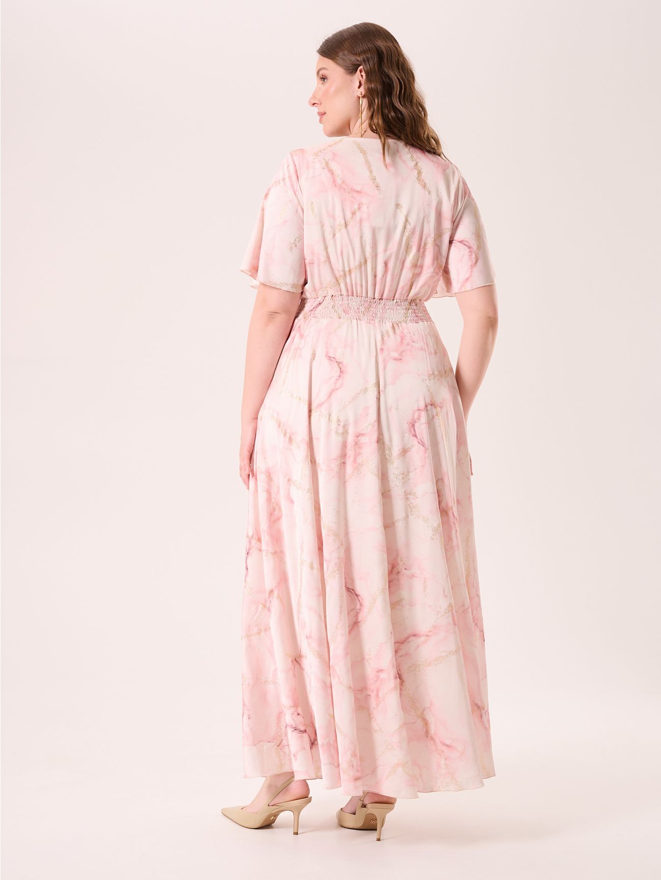 Abito Lungo Curvy stampa Marble Glitter Rosa det_3
