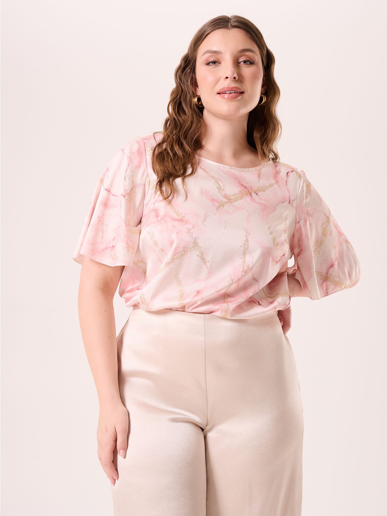 Marbled Pink Curvy Bouse in_i7