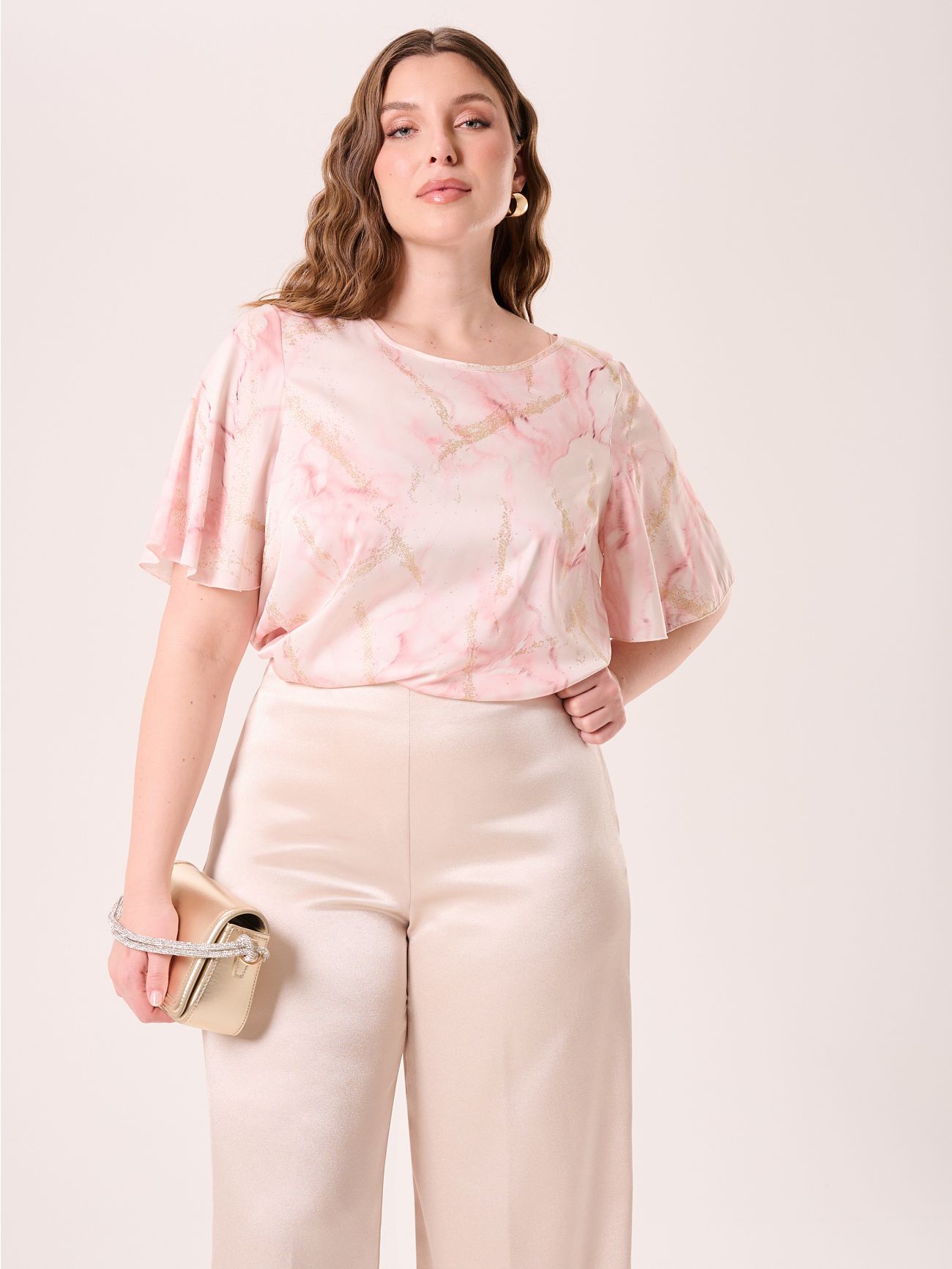 Marbled Pink Curvy Bouse  Rinascimento