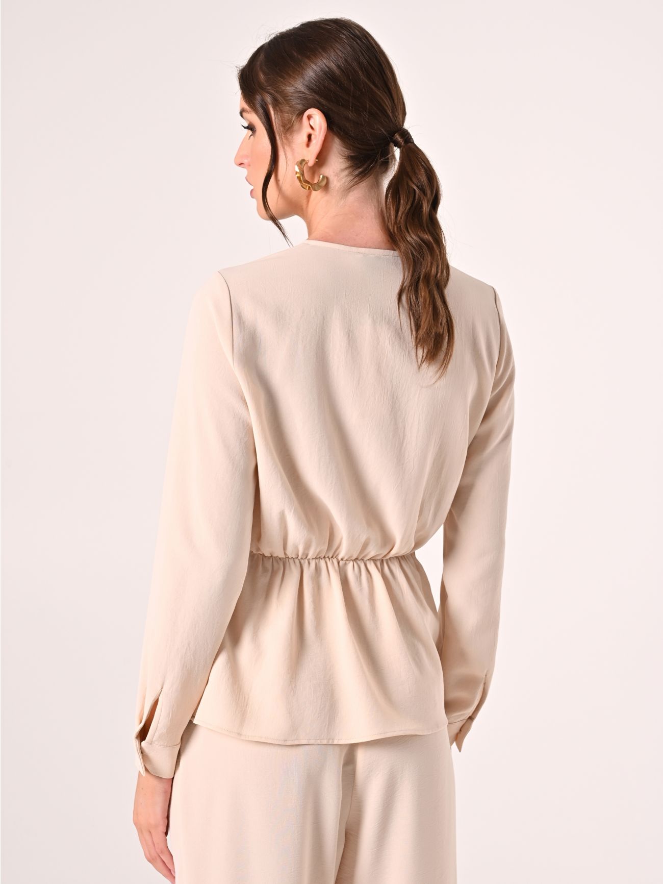 Textured Beige Blouse det_3