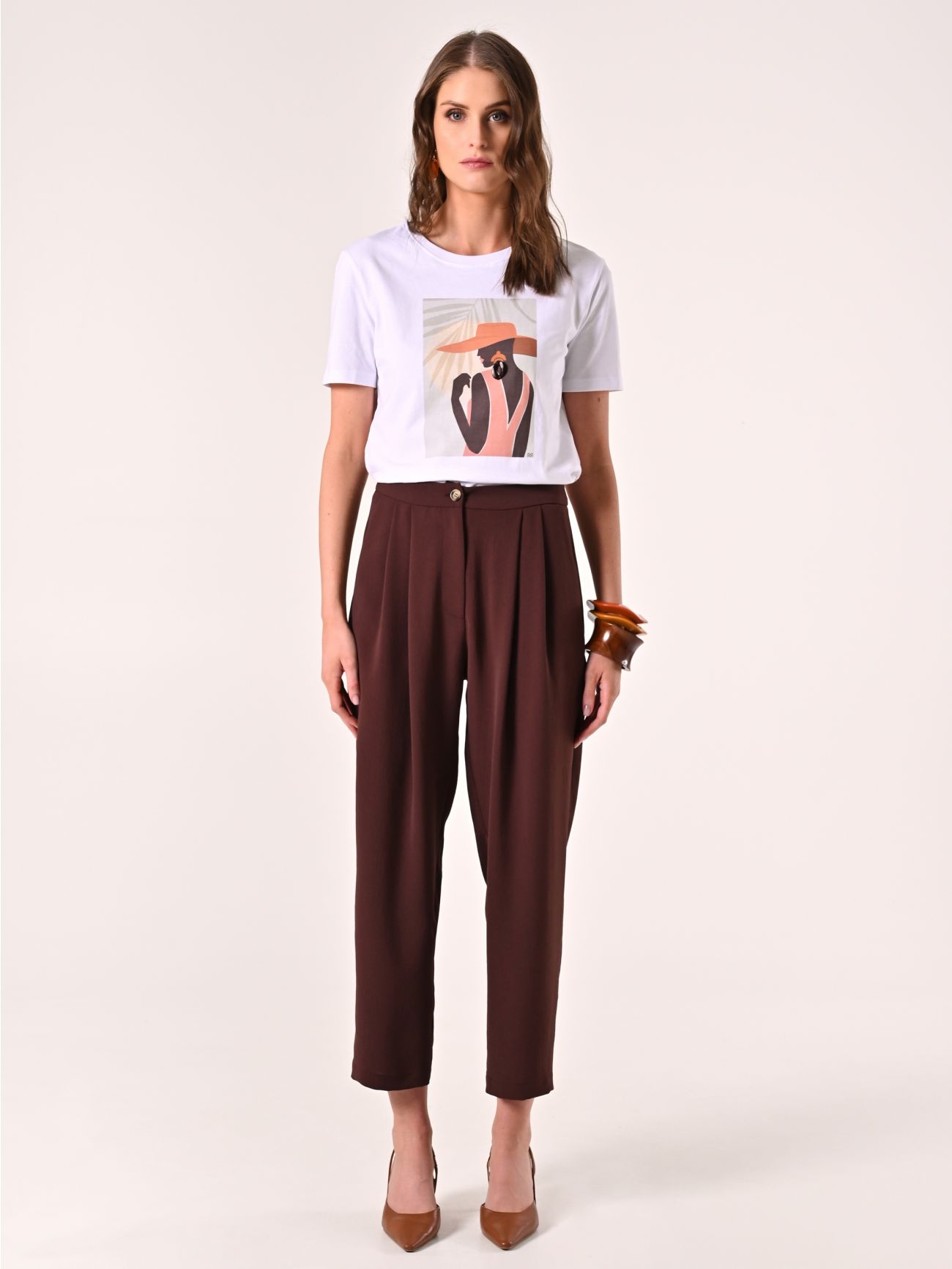 Textured Chocolate Trousers det_1