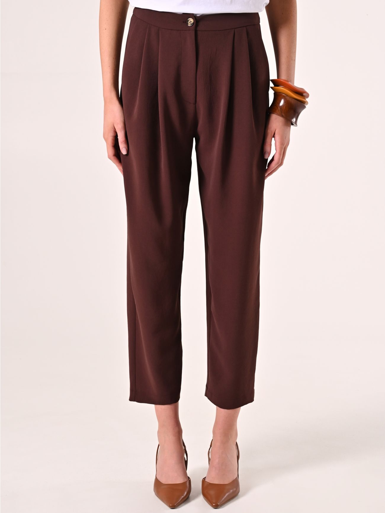 Textured Chocolate Trousers det_2
