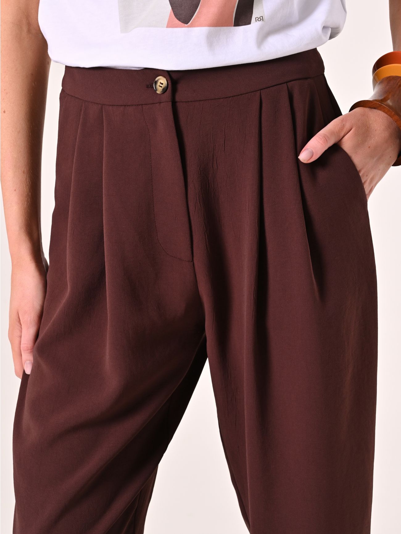 Textured Chocolate Trousers in_i5