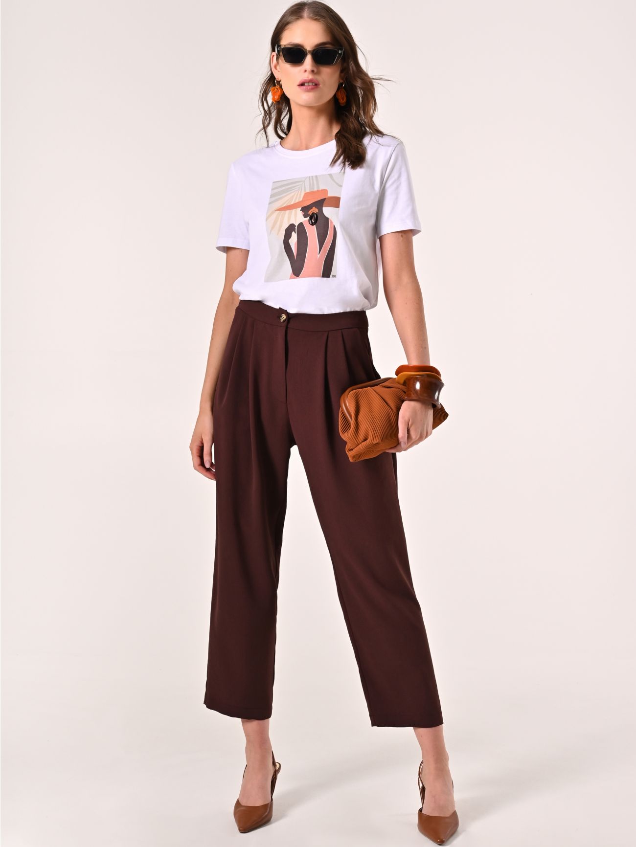 Pantaloni effetto Goffrato Marrone Cioccolato  Rinascimento