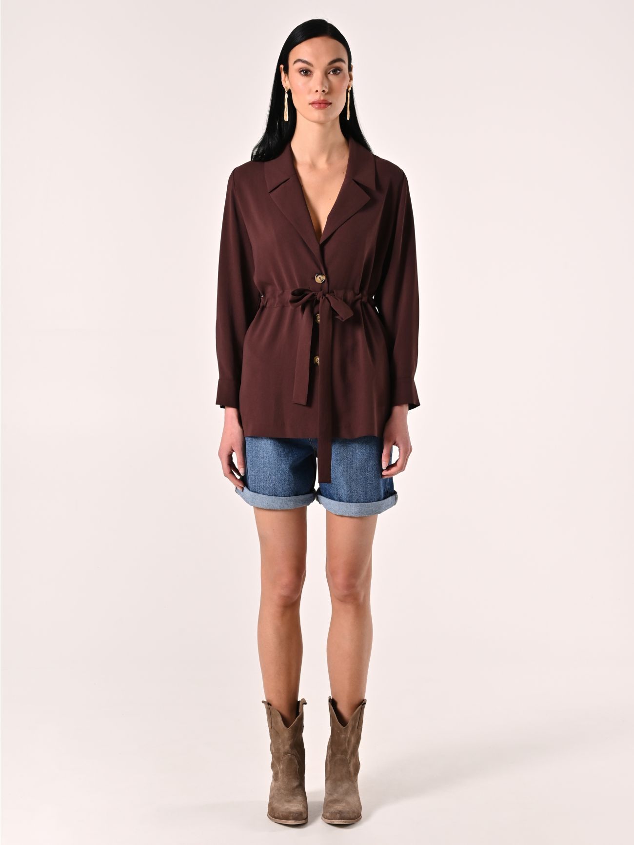 Textured Chocolate Jacket det_1