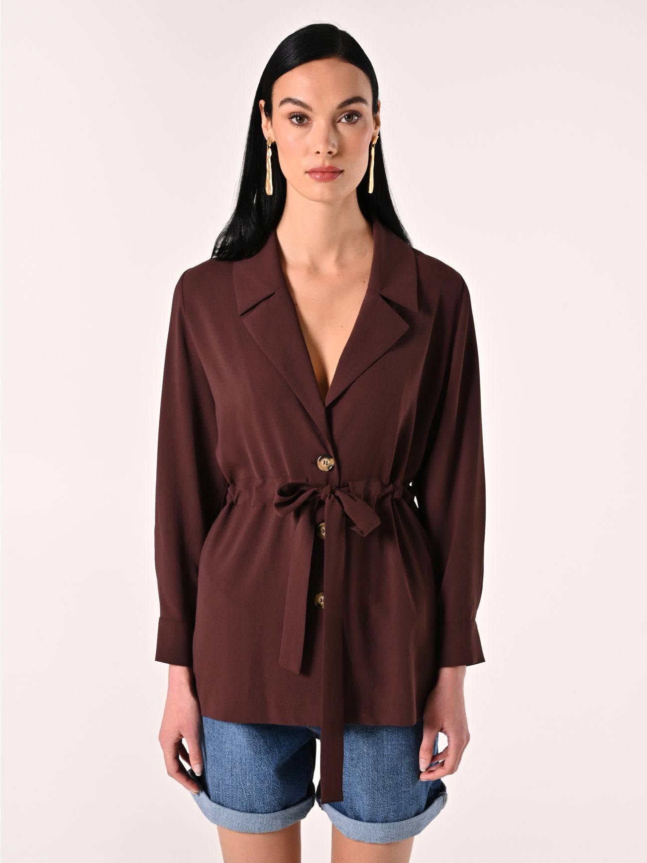 Textured Chocolate Jacket det_2
