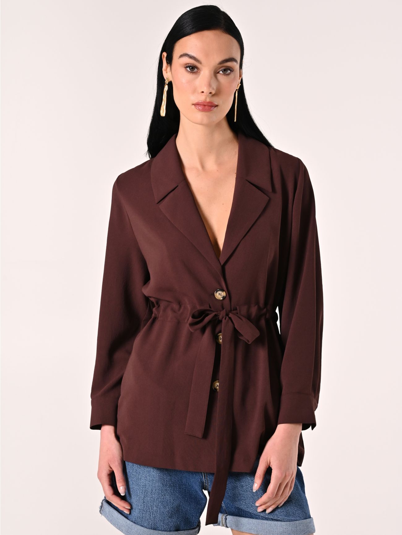 Textured Chocolate Jacket in_i7